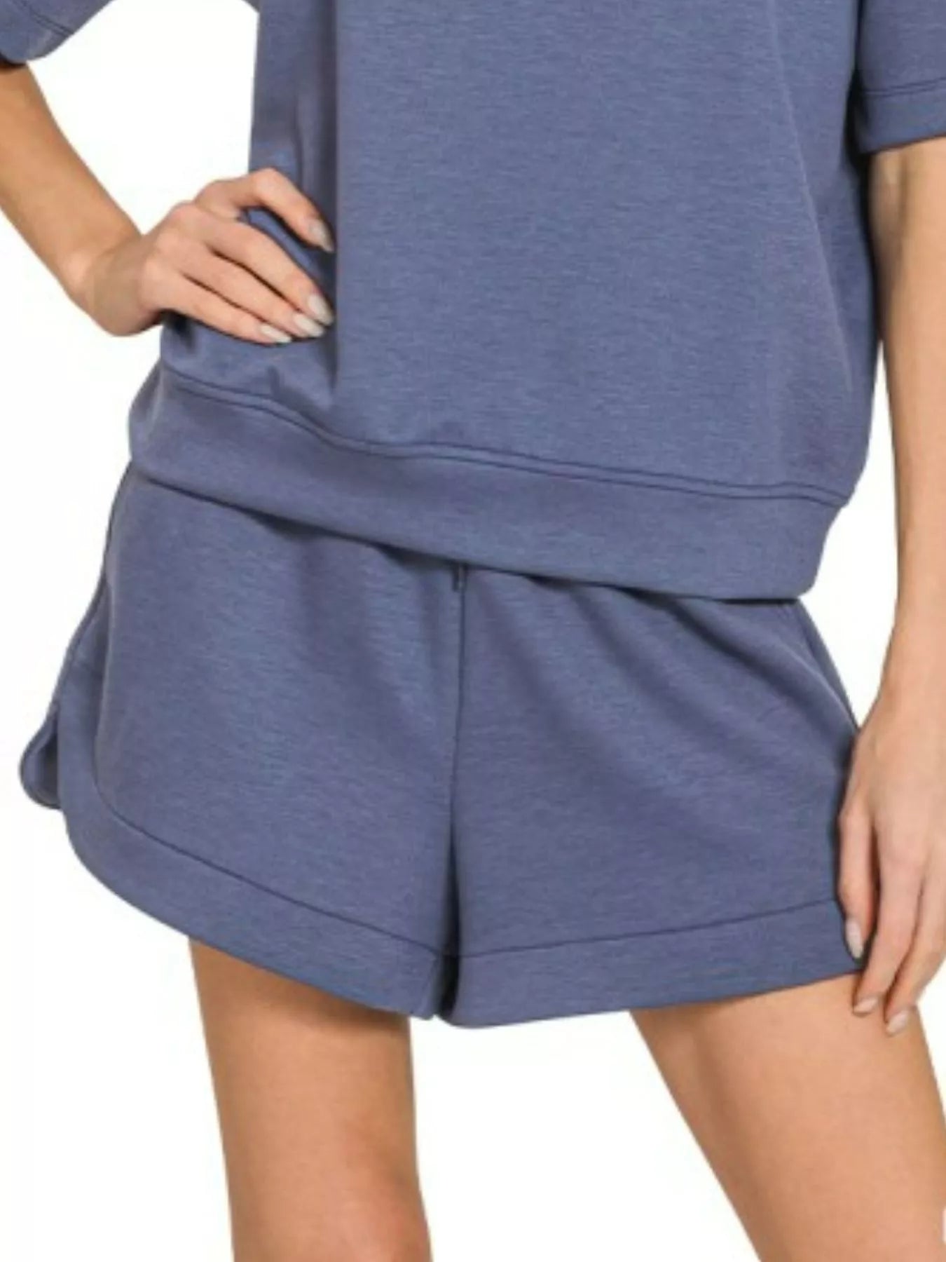 Zenana Scuba Short Sleeve Top & Shorts Set