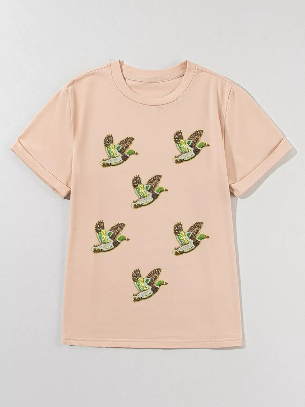 Flying Mallard Sequin Patched Short Sleeve Tee