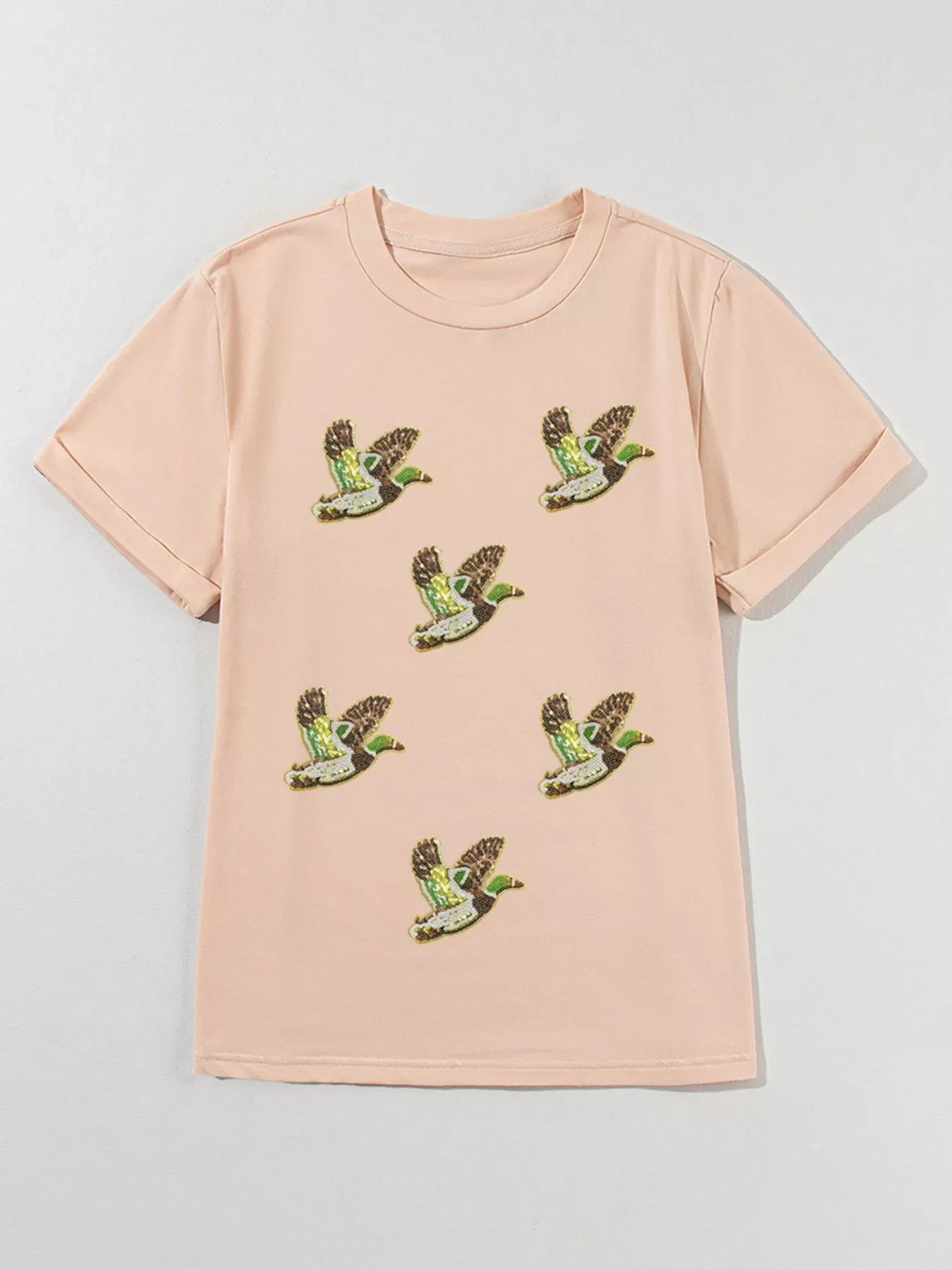 Flying Mallard Sequin Patched Short Sleeve Tee