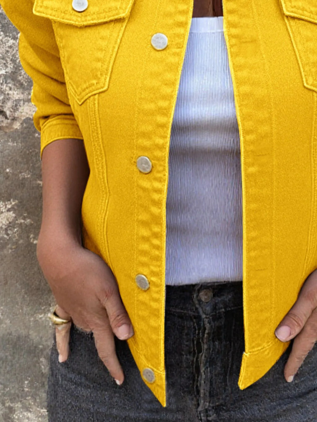 Button Front Closure Denim Jacket
