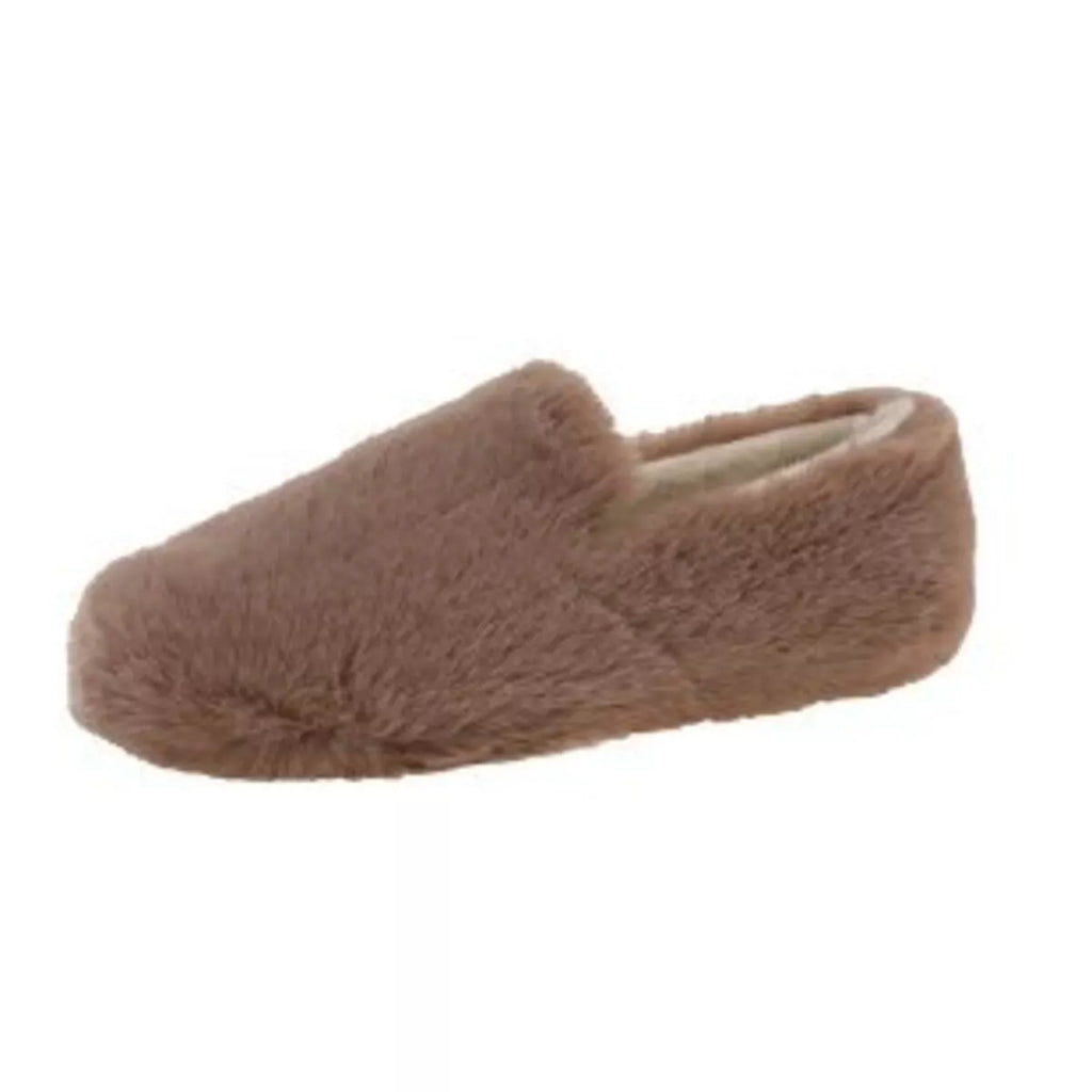 Fluffy Round Toe Slip-Ons