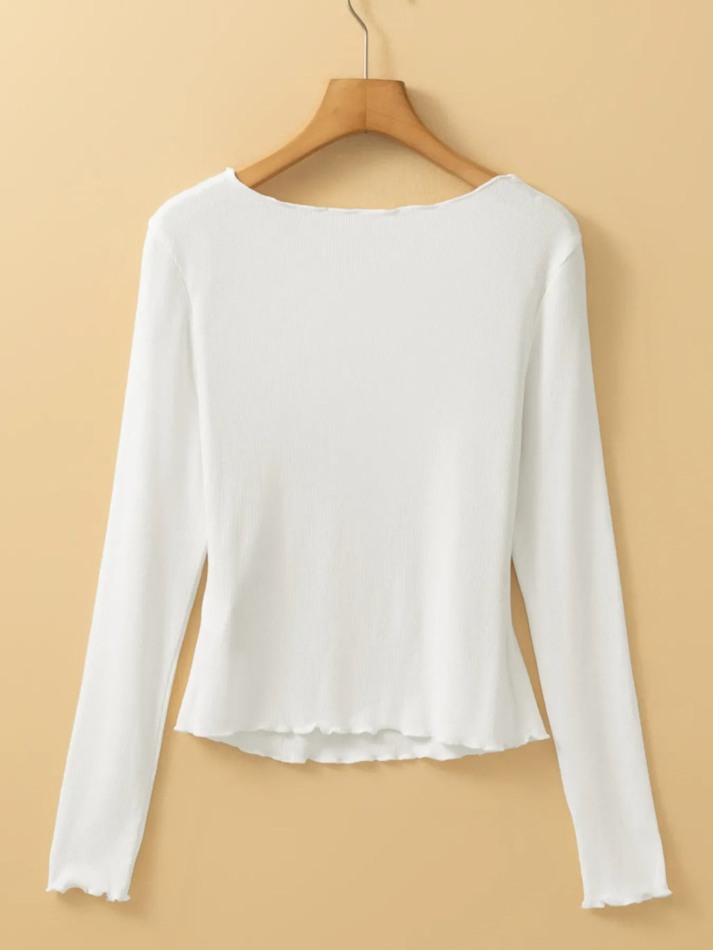 Exposed Seam Slim Fit Long Sleeve Top