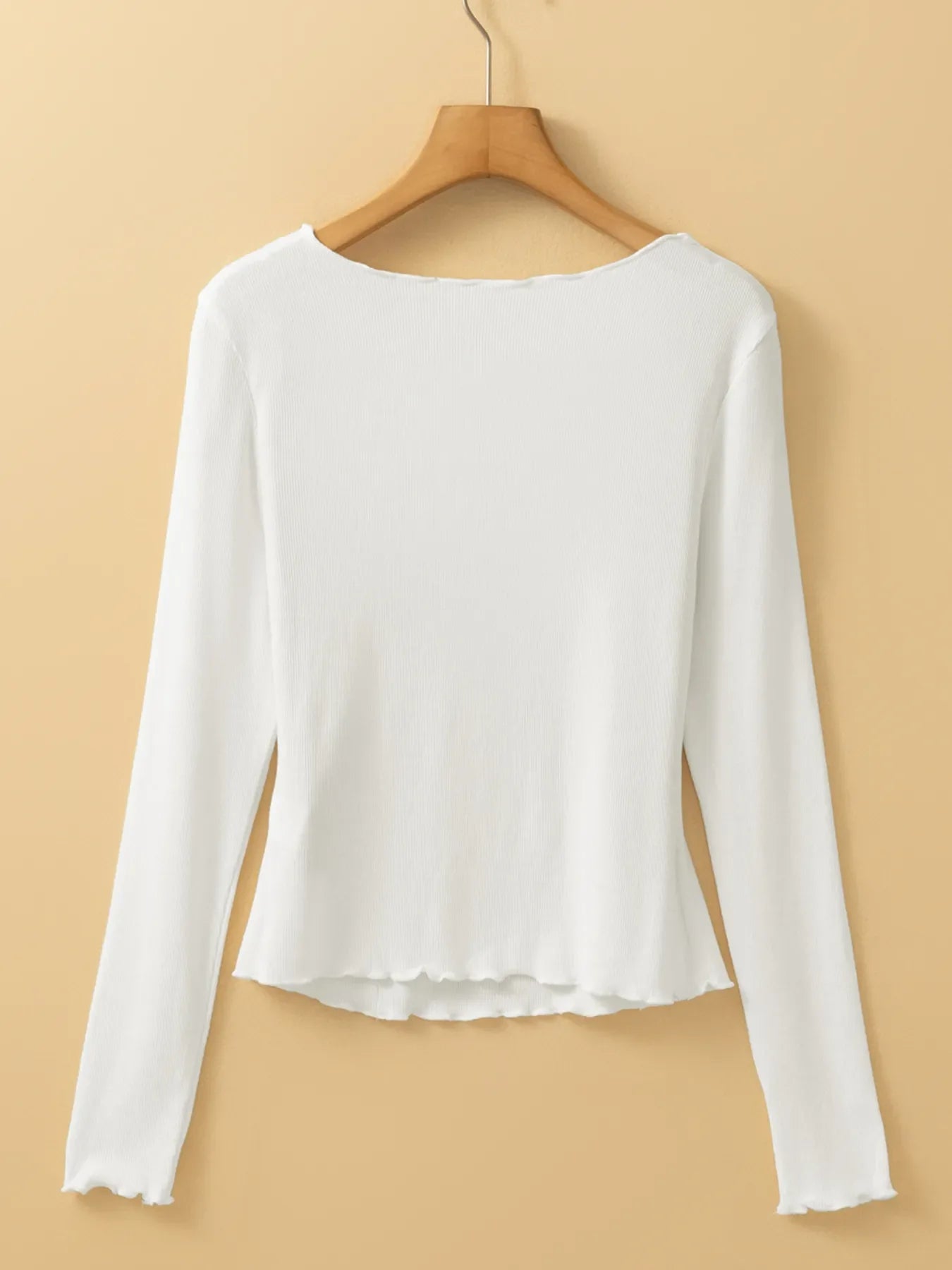 Exposed Seam Slim Fit Long Sleeve Top