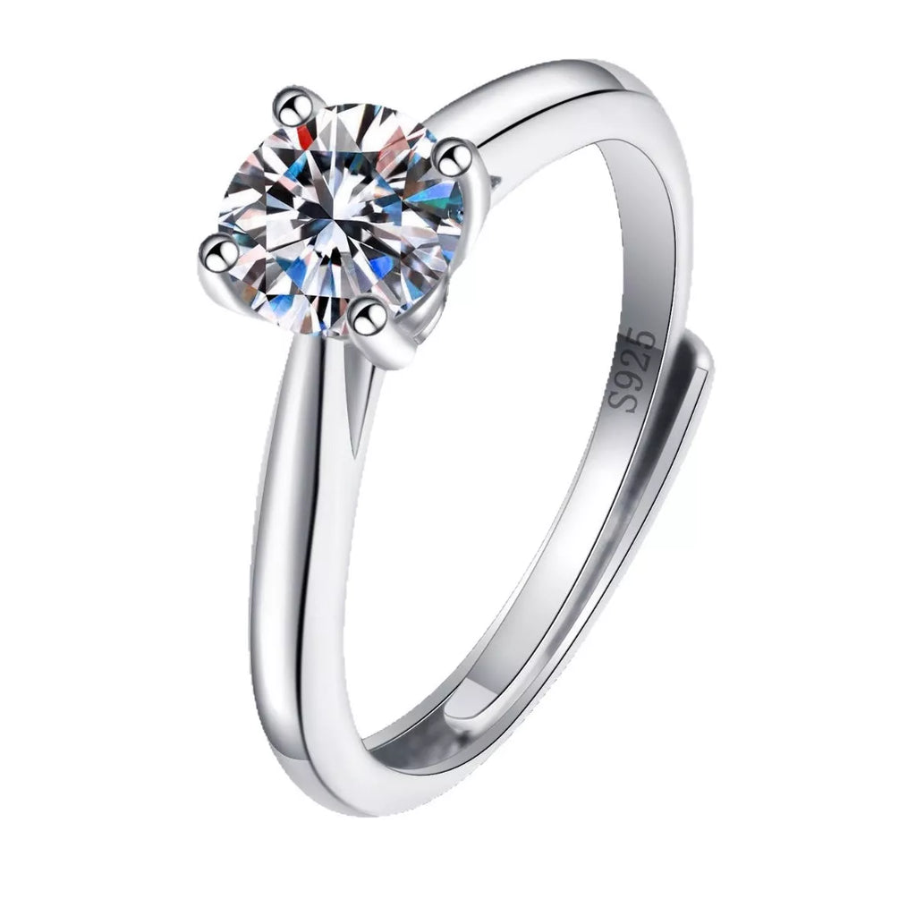 1 Carat Moissanite 925 Sterling Silver Ring