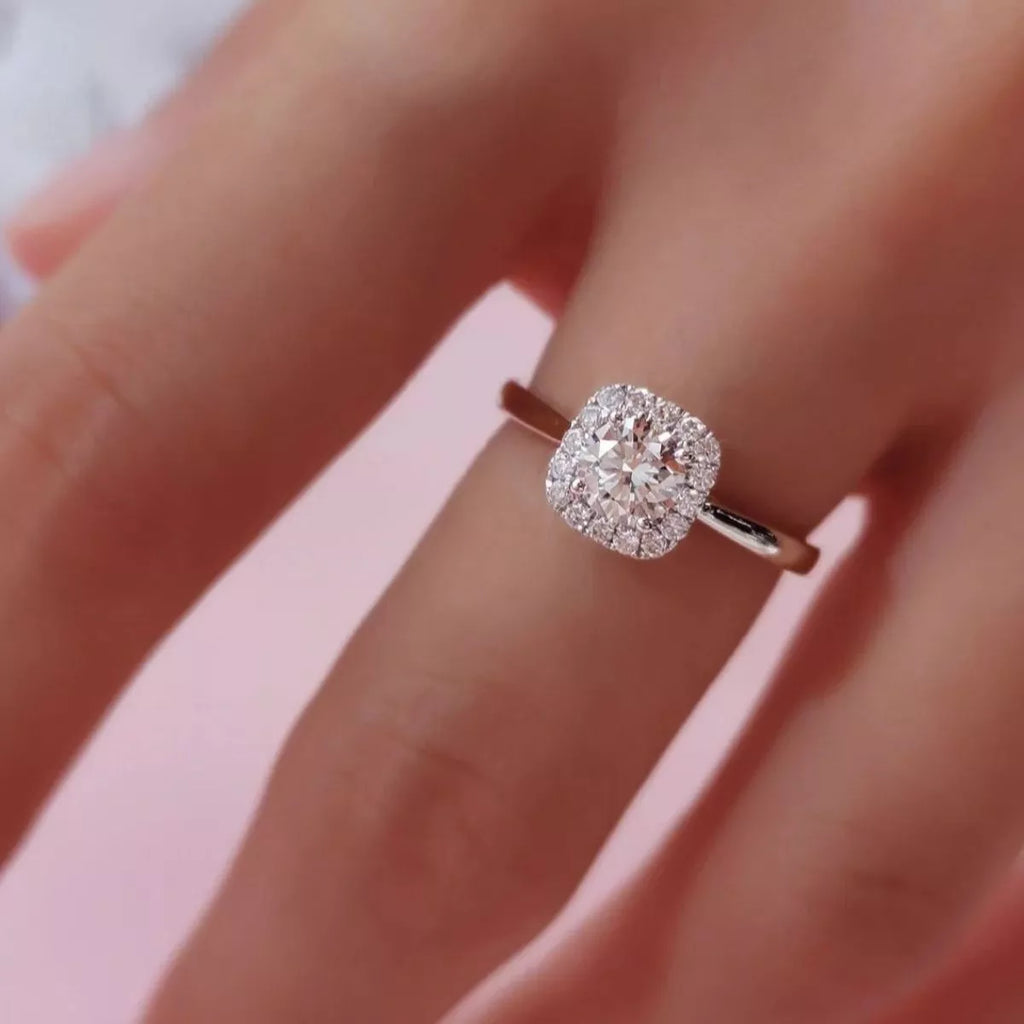 1 Carat 925 Sterling Silver Moissanite Square Ring