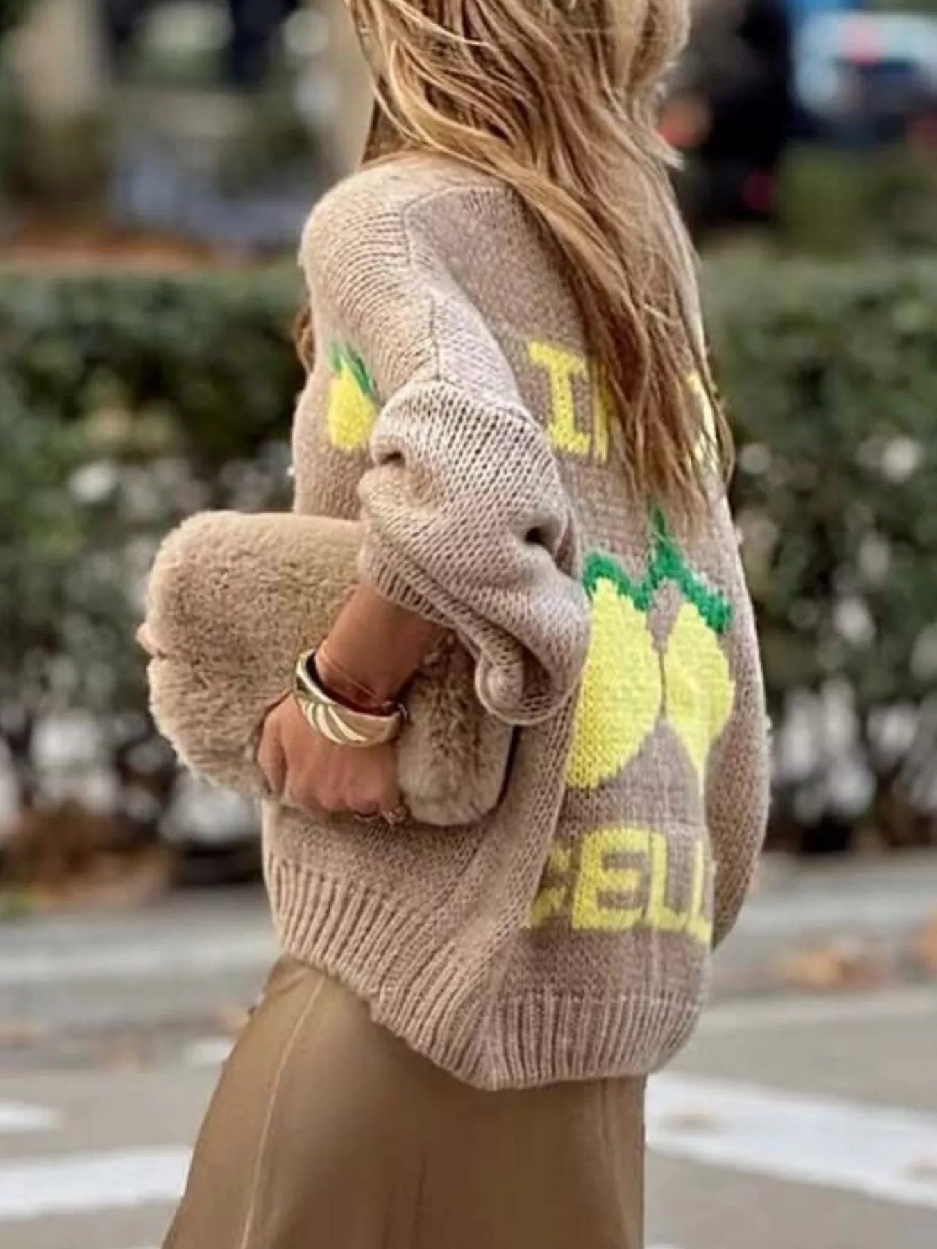 Lemon Button Up Knit Cardigan