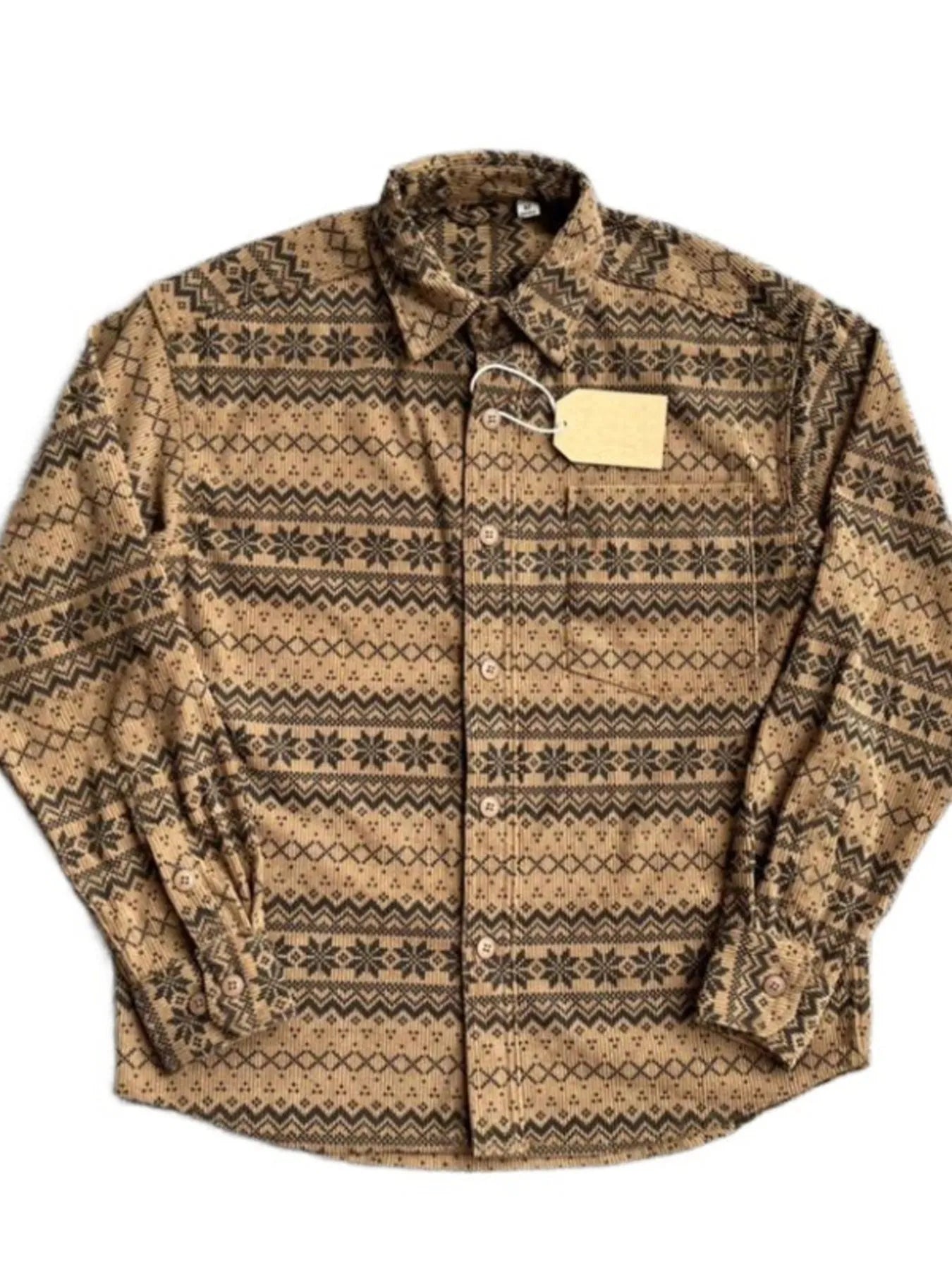 Men's Printed Button Up Long Sleeve Shirt