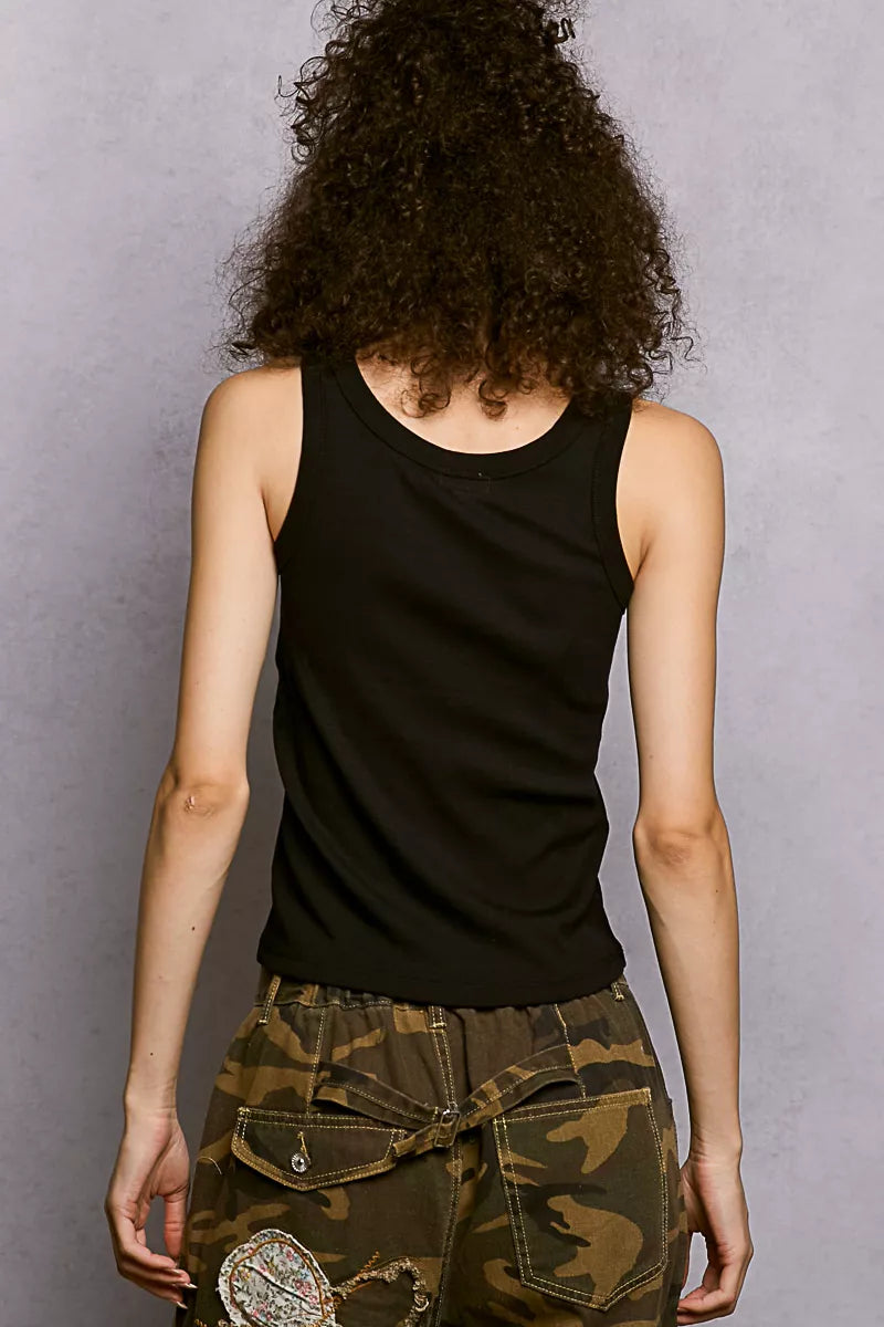 POL Round Neck Ribbed Tank