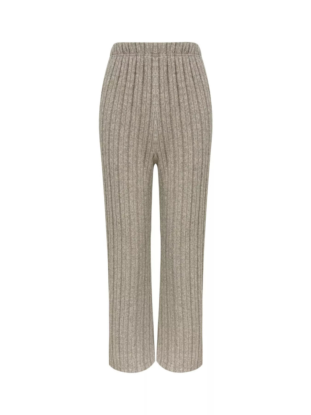 Plus Size Ribbed Knit Button-Front Top and Pants Set