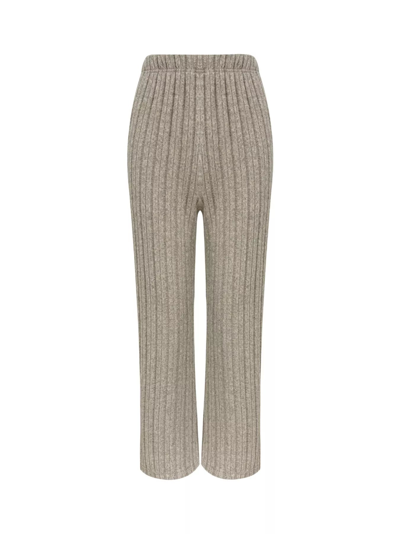 Plus Size Ribbed Knit Button-Front Top and Pants Set