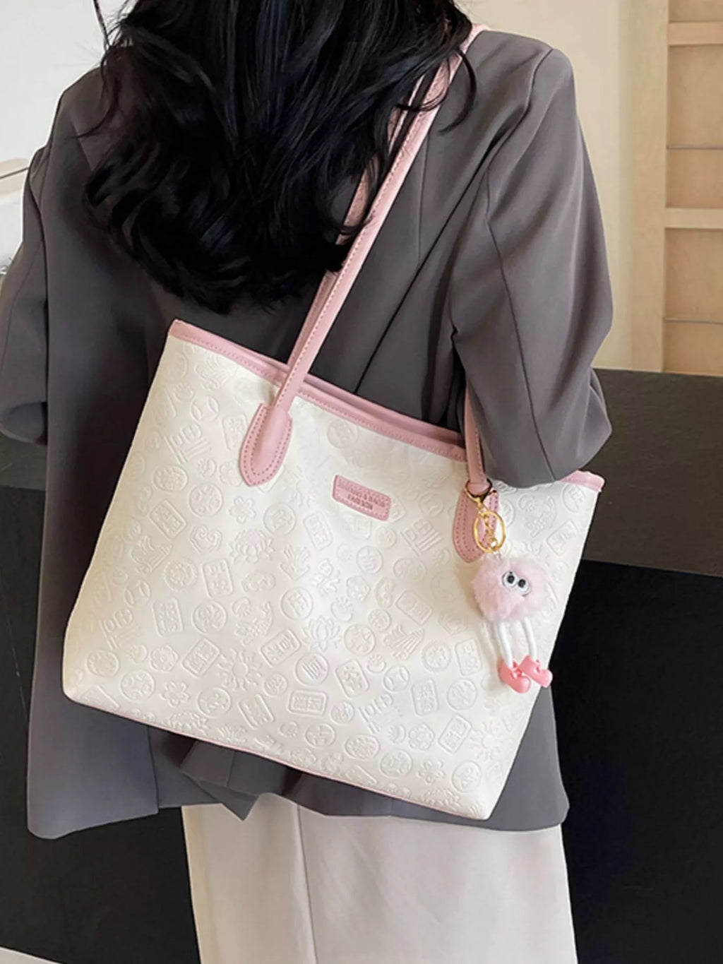 Embossed Pattern Shoulder Bag
