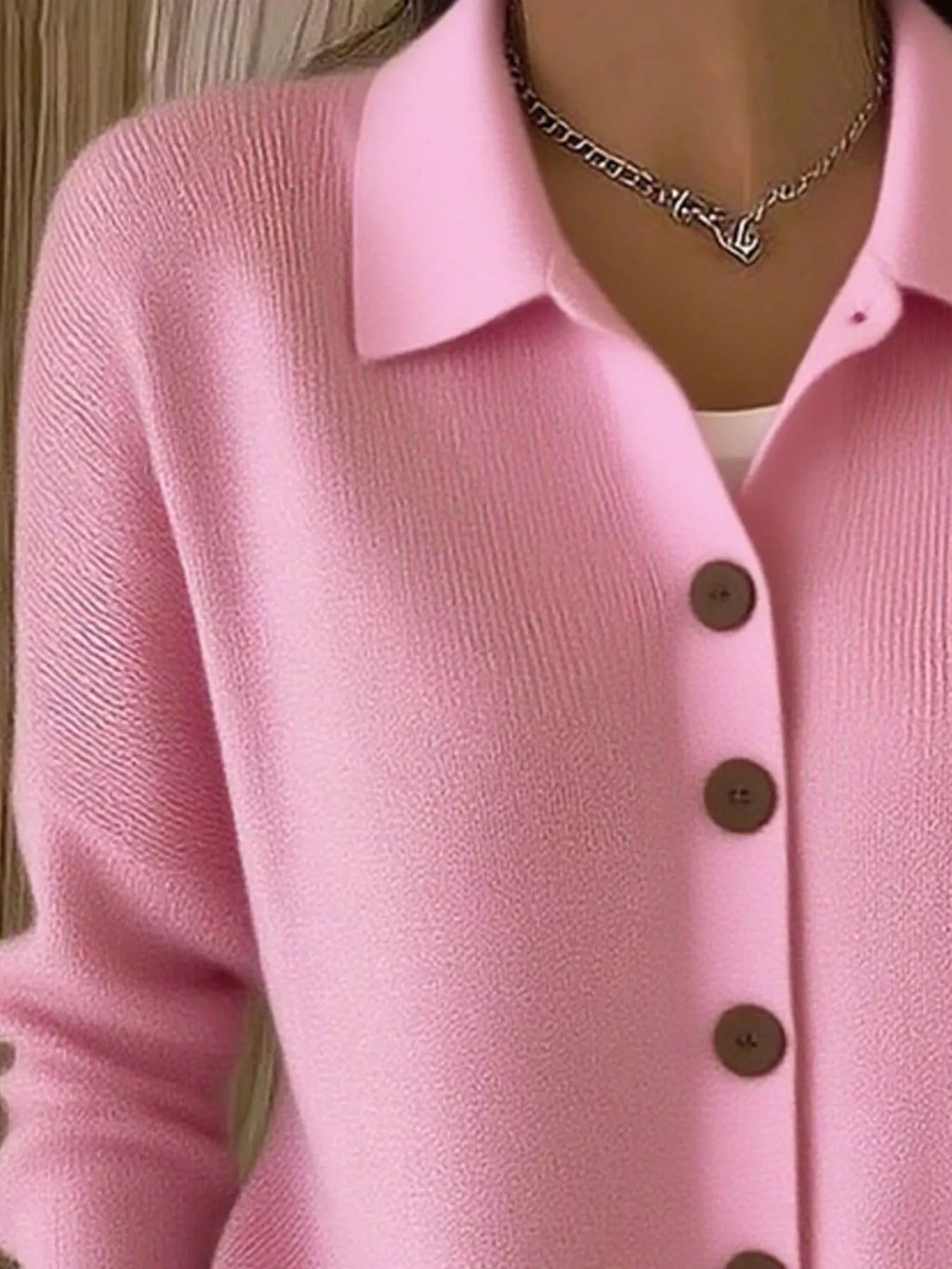 Full Size Button-Down Knit Cardigan Plus Size