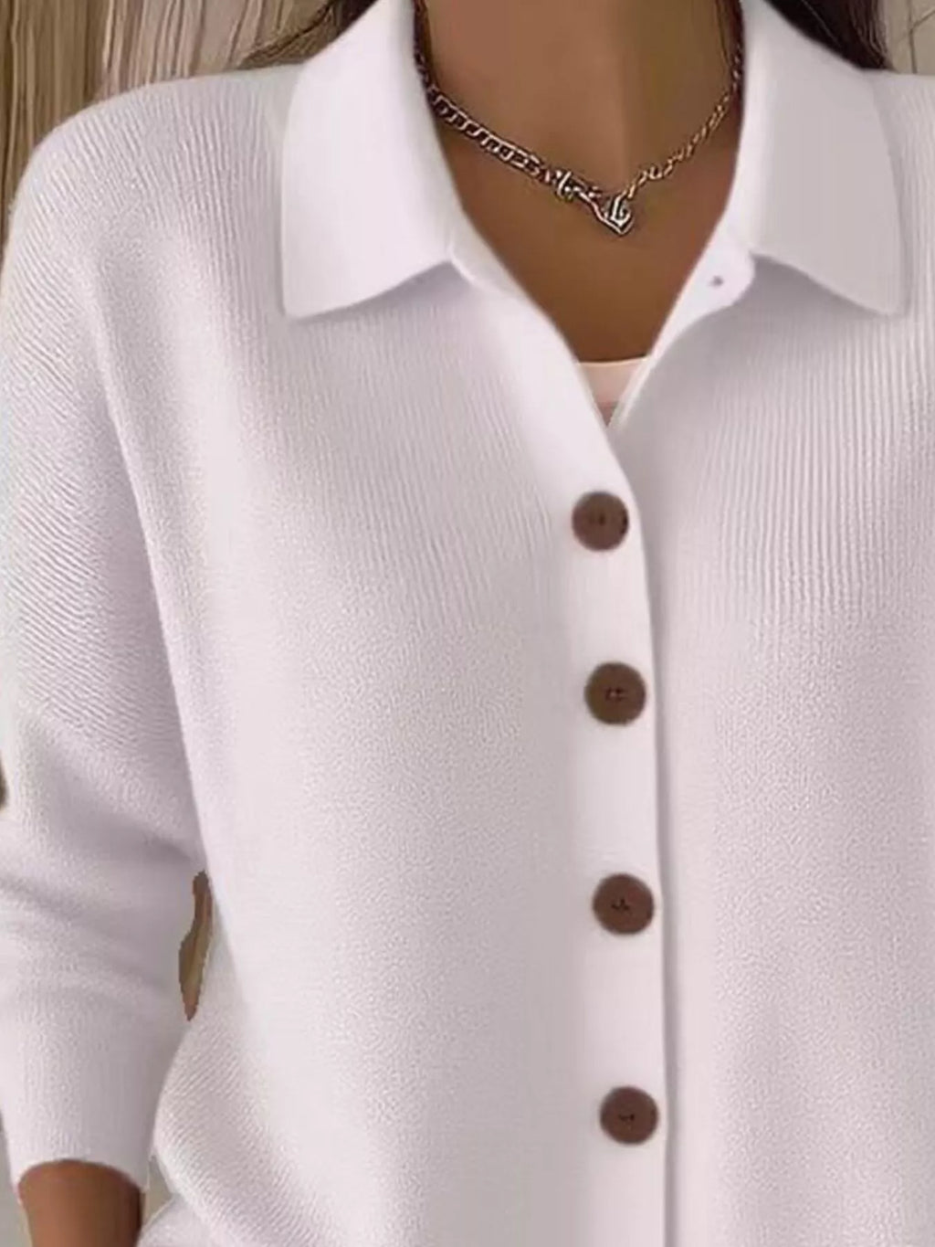 Full Size Button-Down Knit Cardigan Plus Size