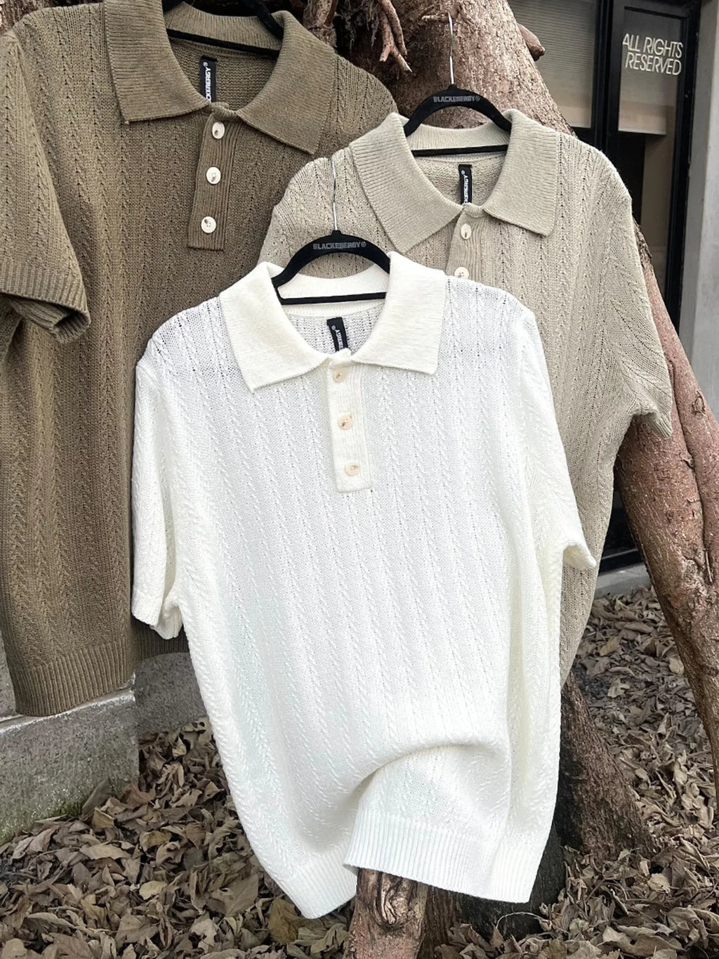Men's Button Detail Short Sleeve Polo
