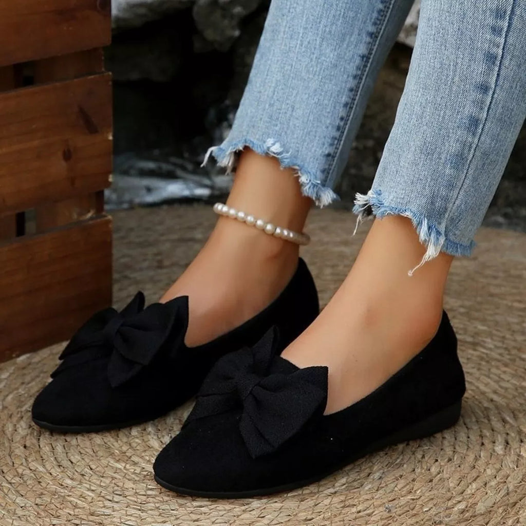 Bow Point Toe Slip-Ons