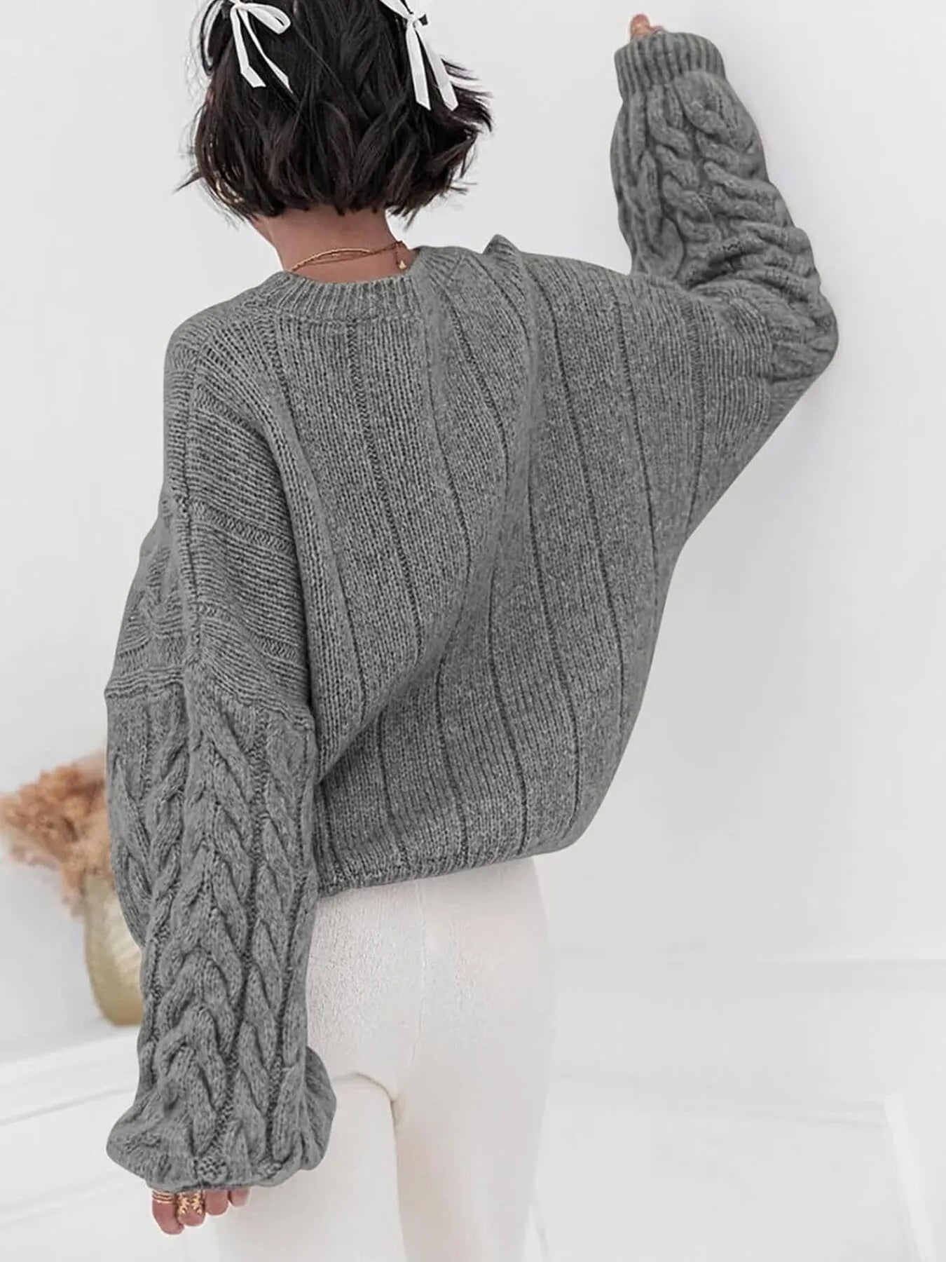 Cable Knit Long Sleeve Sweater