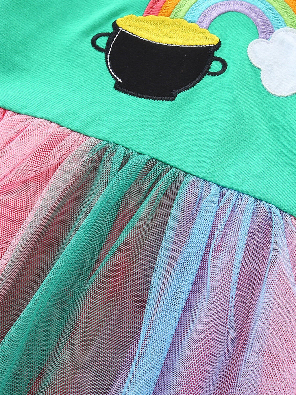 Children's Rainbow Graphic Tulle Dress