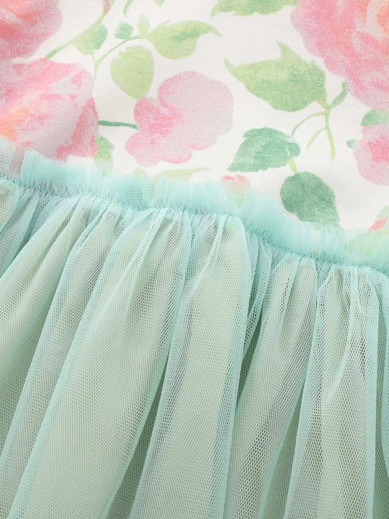 Children's Floral Print Tulle Dress