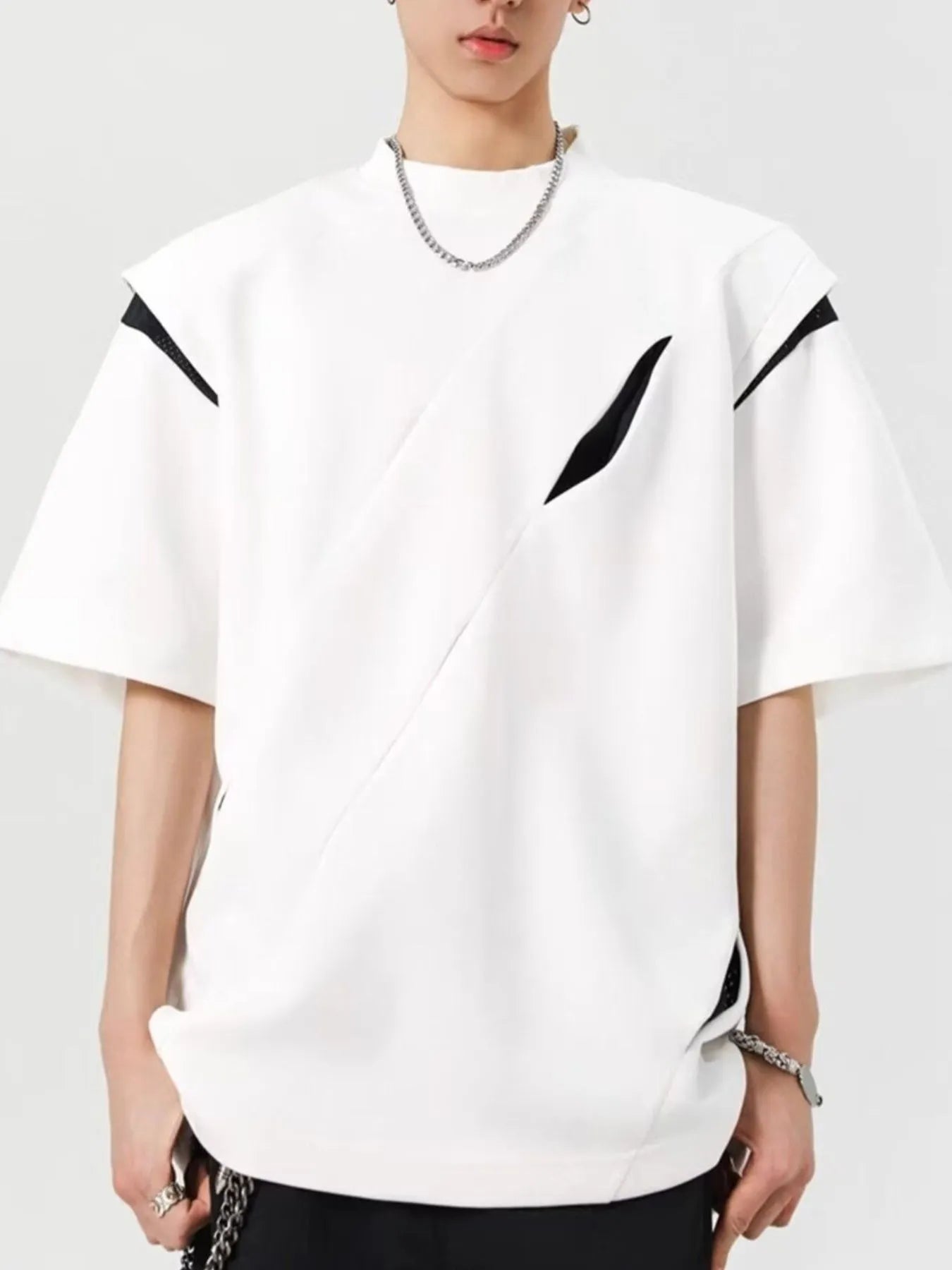 Men's Full Size Oversized Streetwear Short Sleeve T-Shirt Plus Size