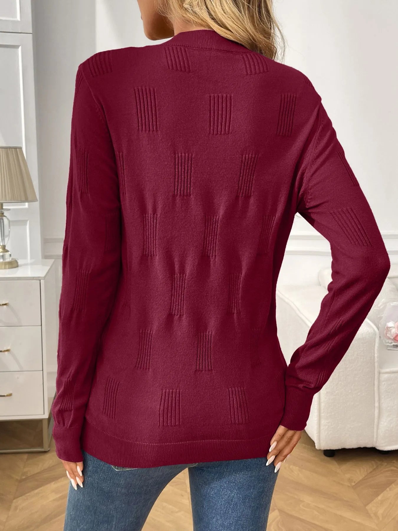 Round Neck Long Sleeve Knit Top