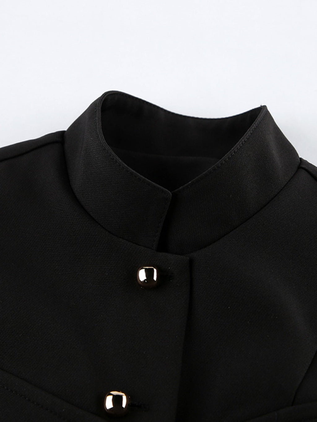 Stand Collar Button-Down Vest Coat