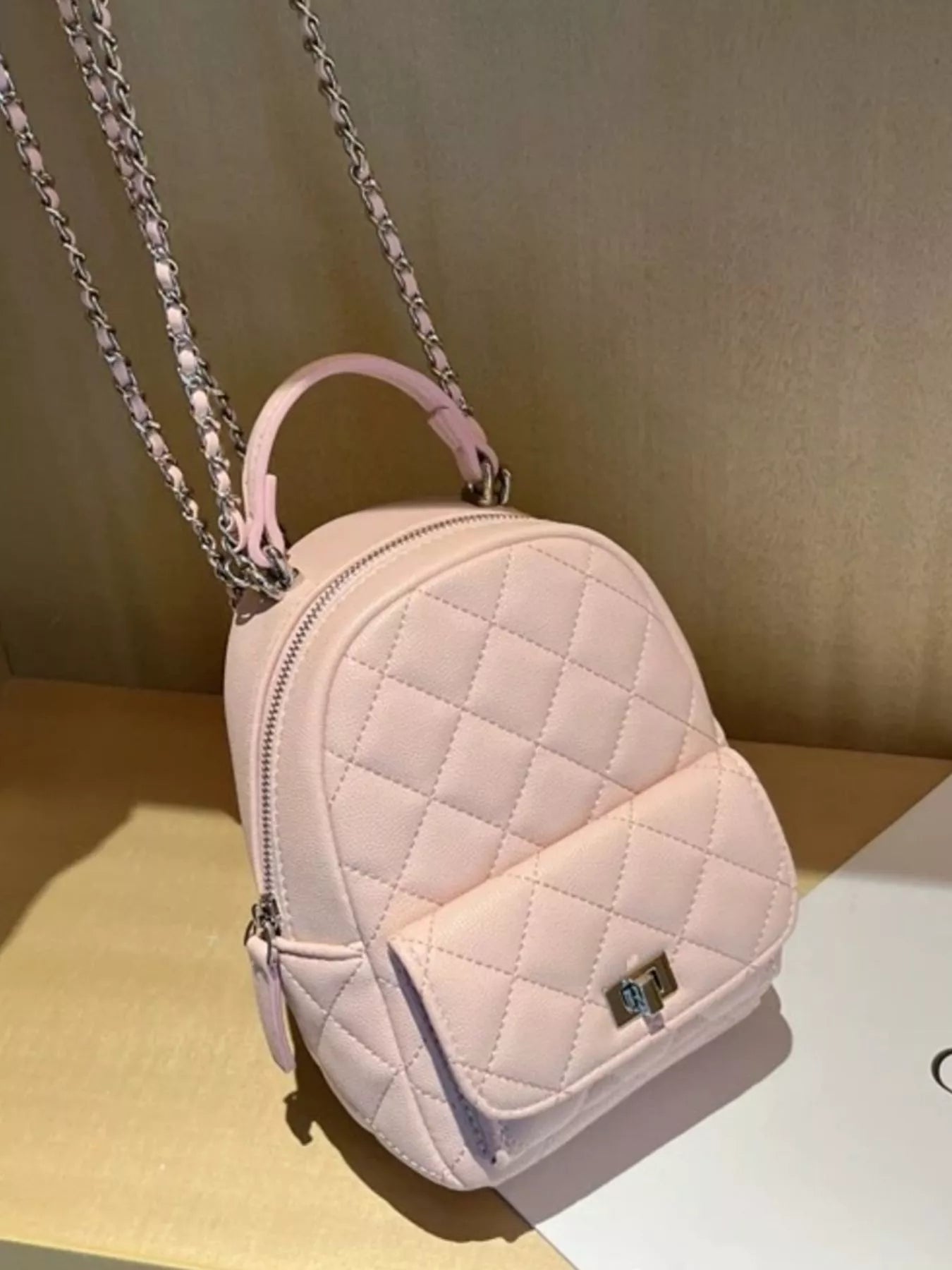 Quilted Mini Backpack Bag