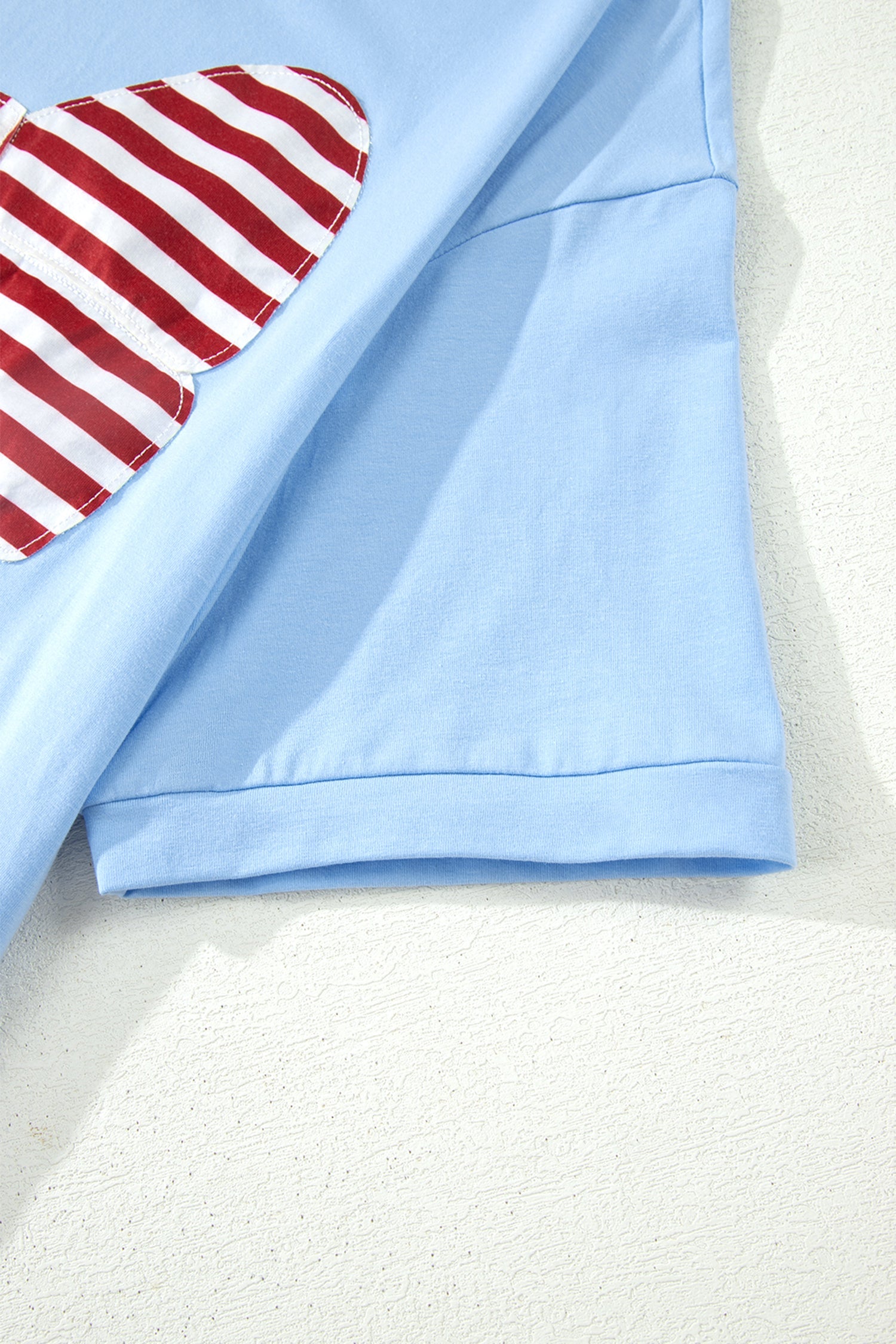 Patriotic Flag Bow Patchwork Mini T-Shirt Dress