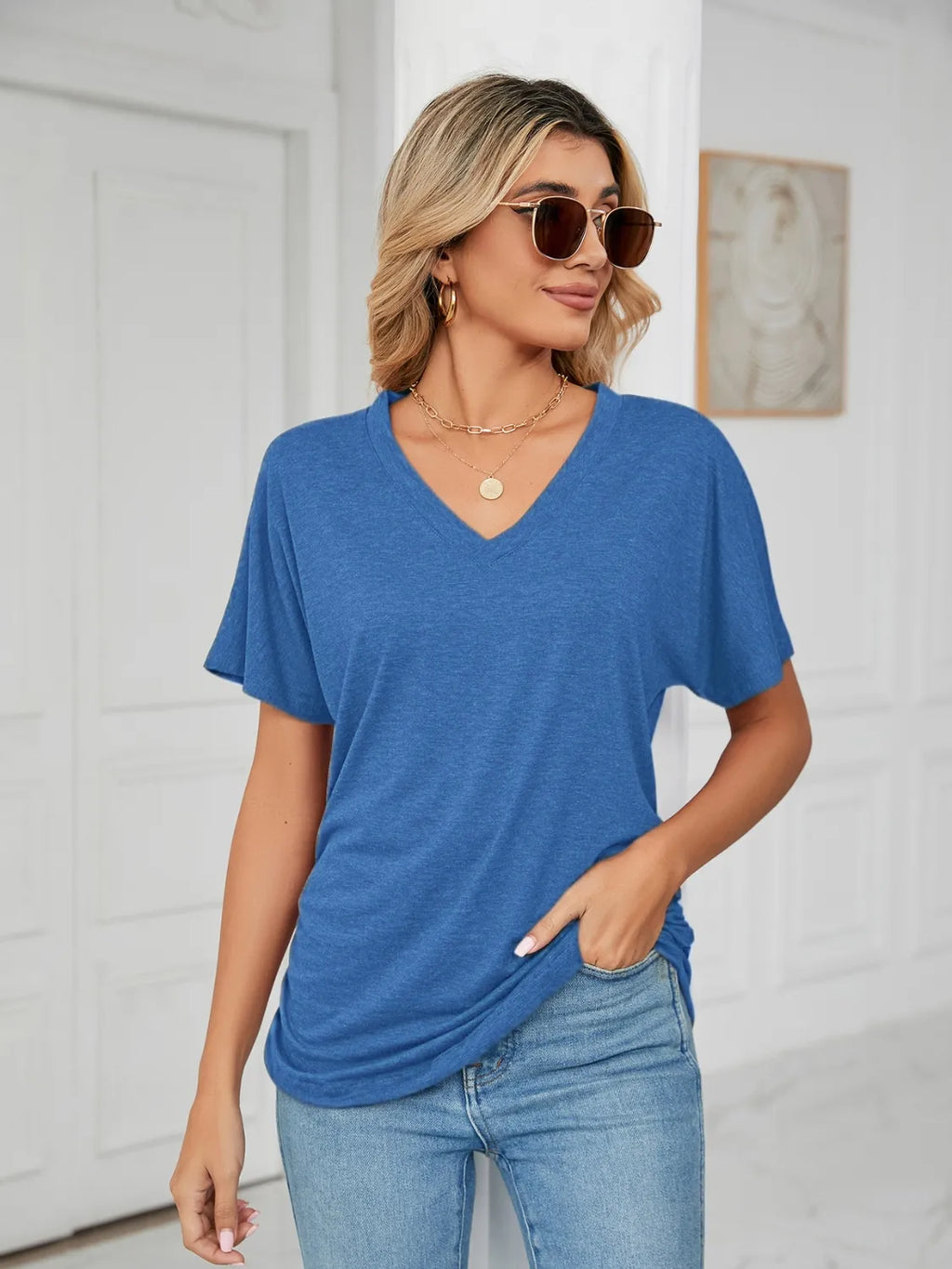 V-Neck Short Sleeve T-Shirt