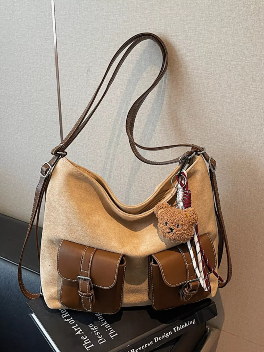 Buckle Pocket Shoulder Handbag