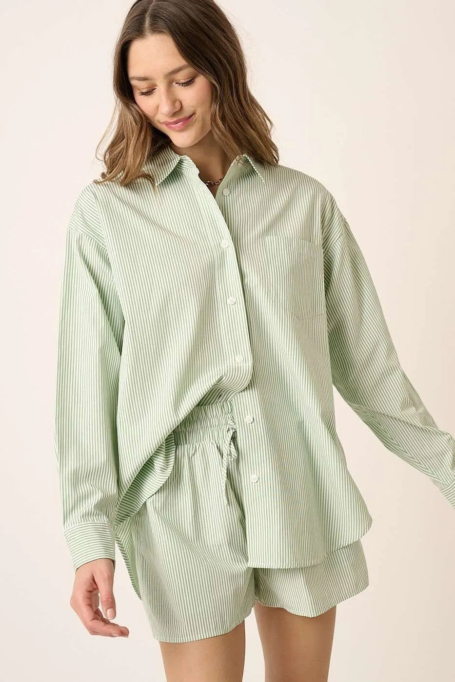 Mittoshop Striped Shirt and Shorts Set