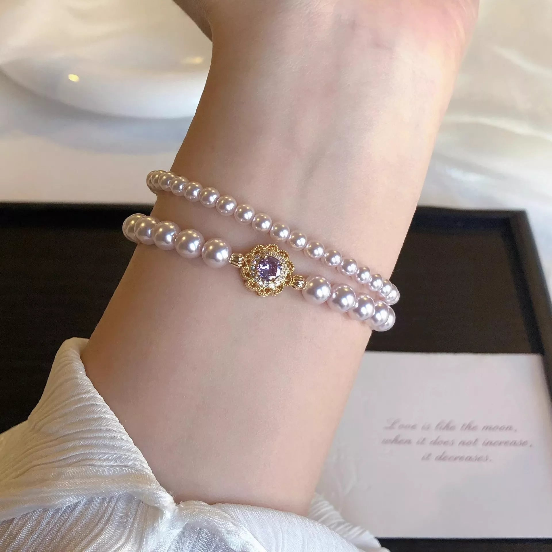 18K Gold-Plated Pearl Bracelet