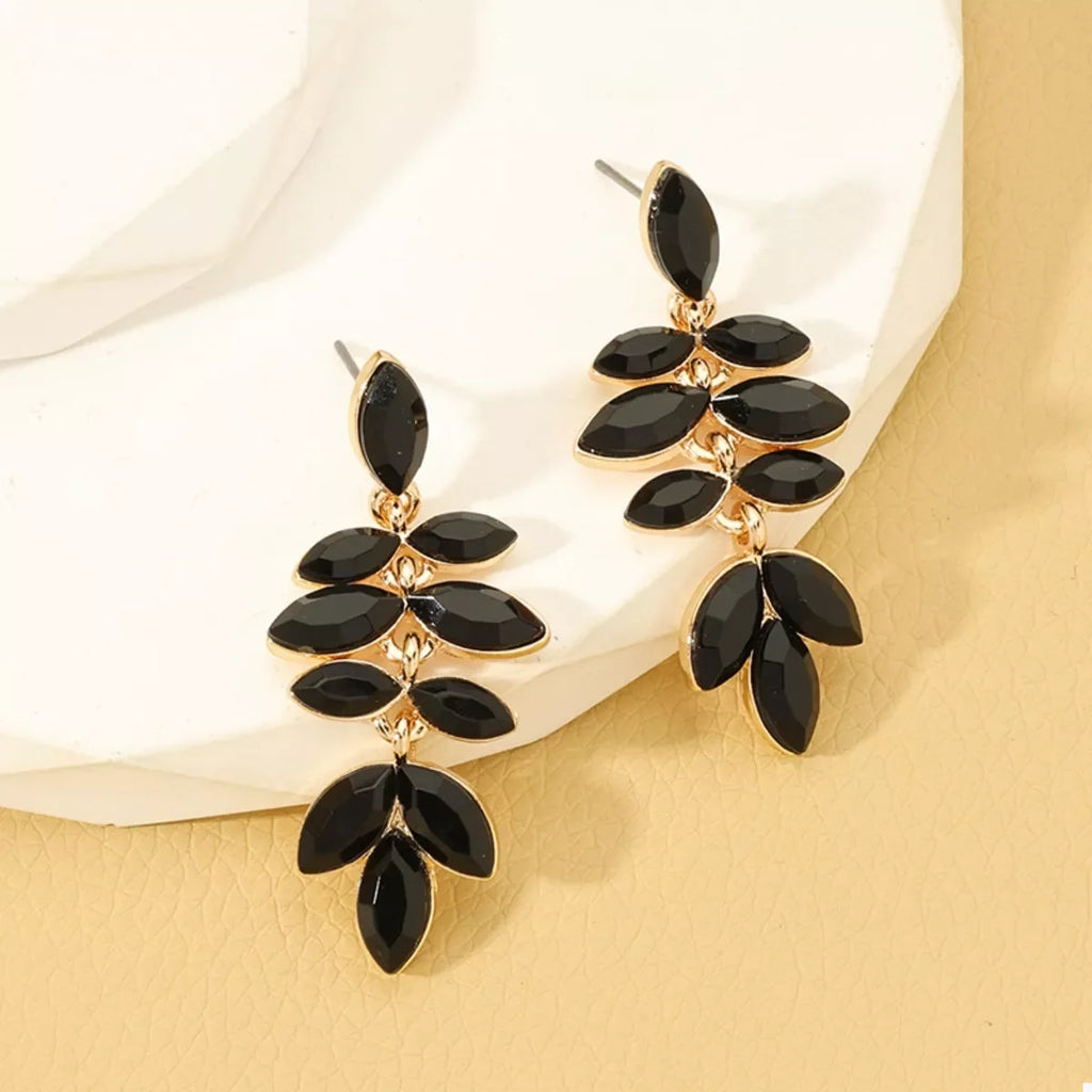 18K Gold-Plated Alloy Resin Leaf Drop Earrings