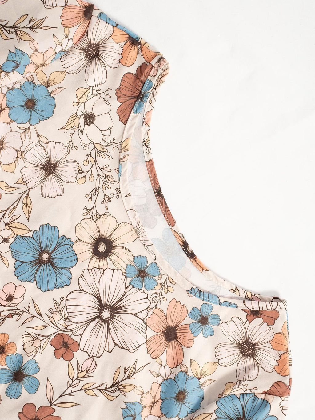 Floral Print Long Sleeve Tiered Dress