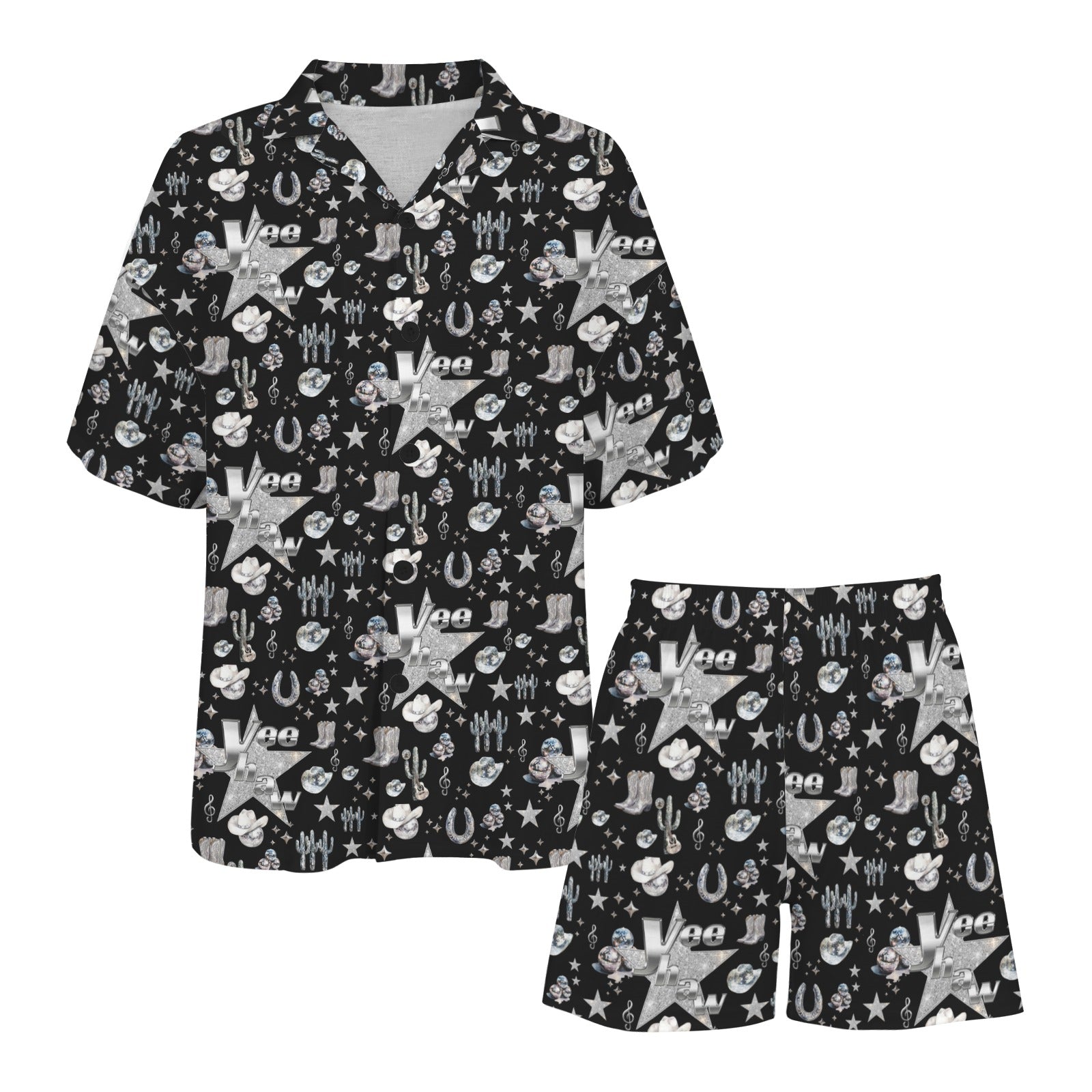 Baha Ranch Rhinestone Cowgirl Pajama Set Made in America