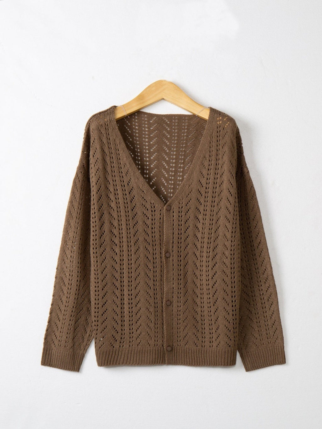 Openwork V-Neck Cardigan