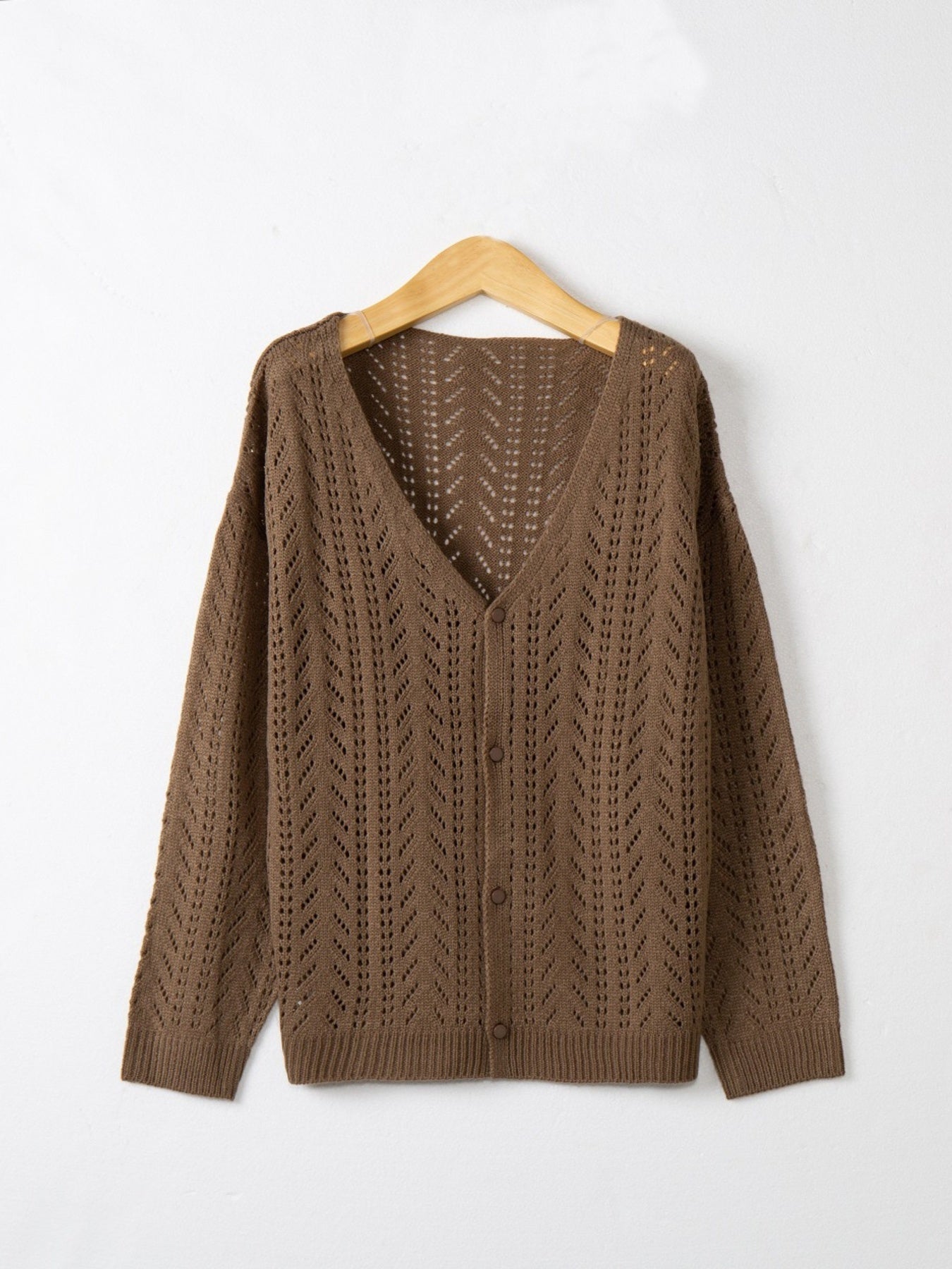 Openwork V-Neck Cardigan
