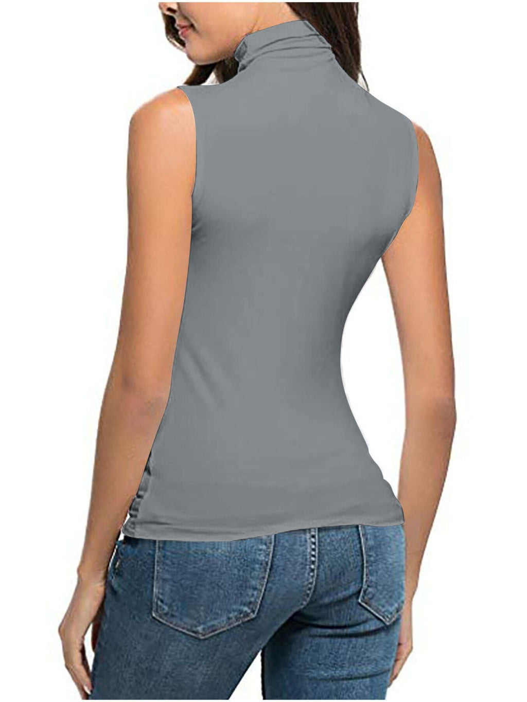 Sleeveless Turtleneck Slim Fit T-Shirt