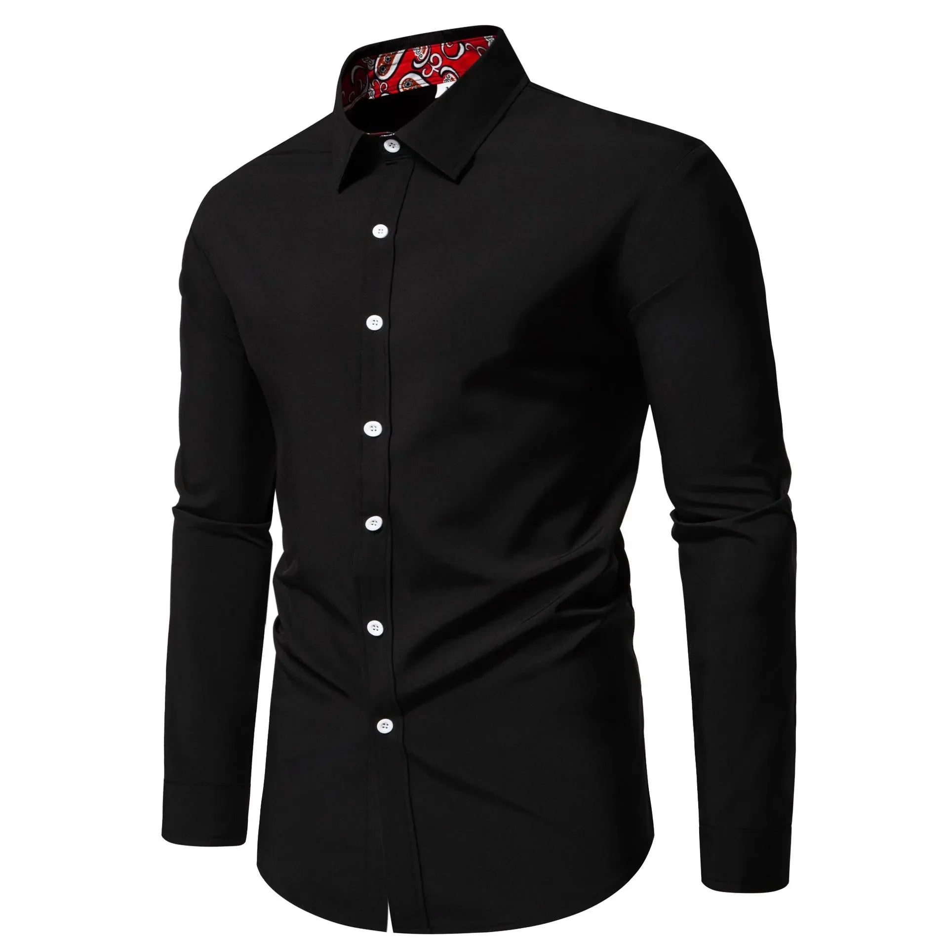 Men's Casual Button-Down Shirt with Cuff Detail