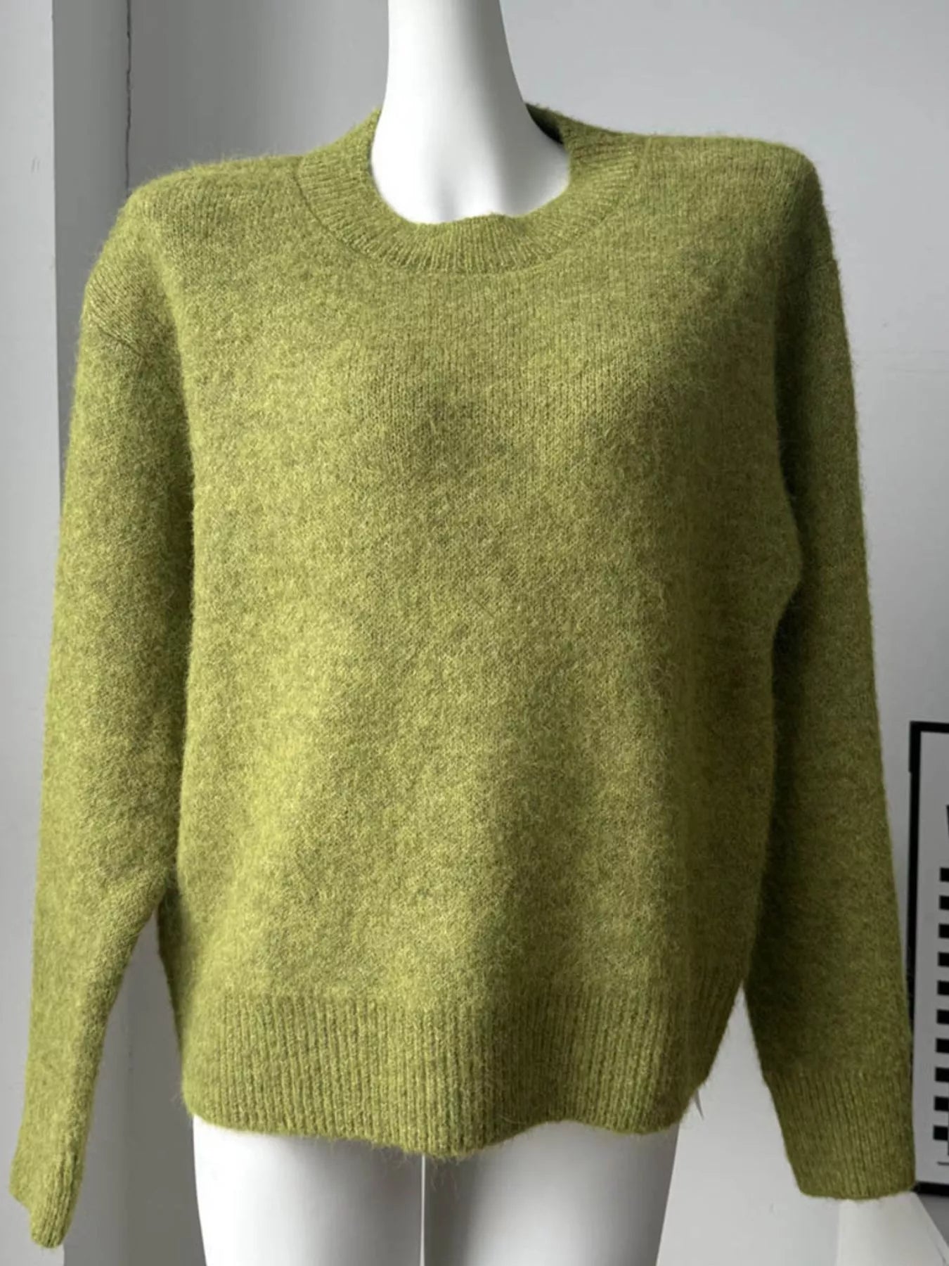 Round Neck Dropped Shoulder Sweater