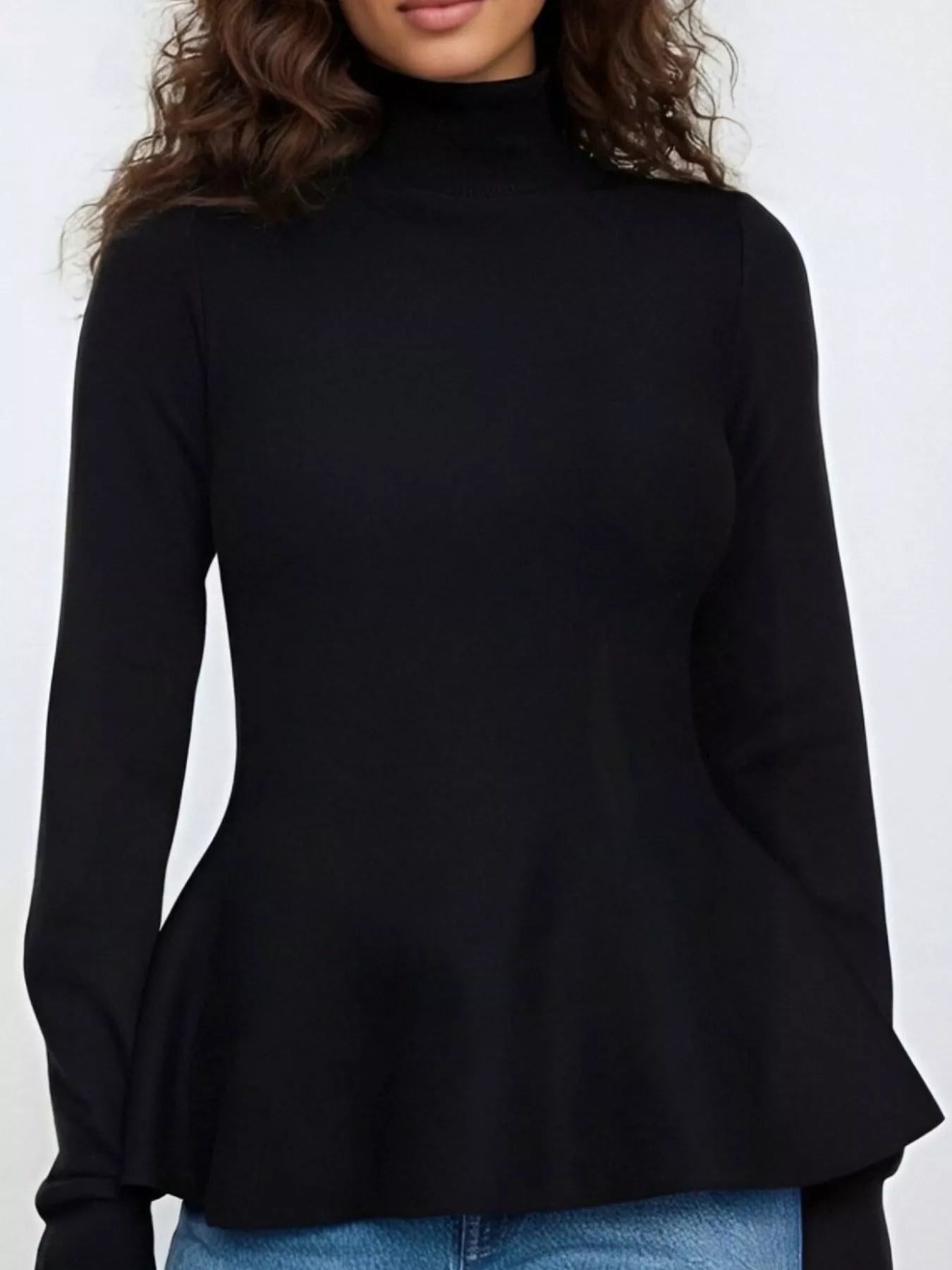 Mock Neck Long Sleeve Sweater