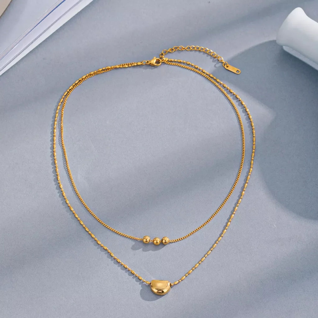 18K Gold-Plated Double Layered Necklace