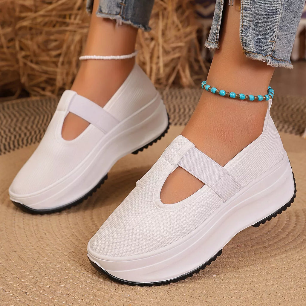 Round Toe Platform Slip-Ons