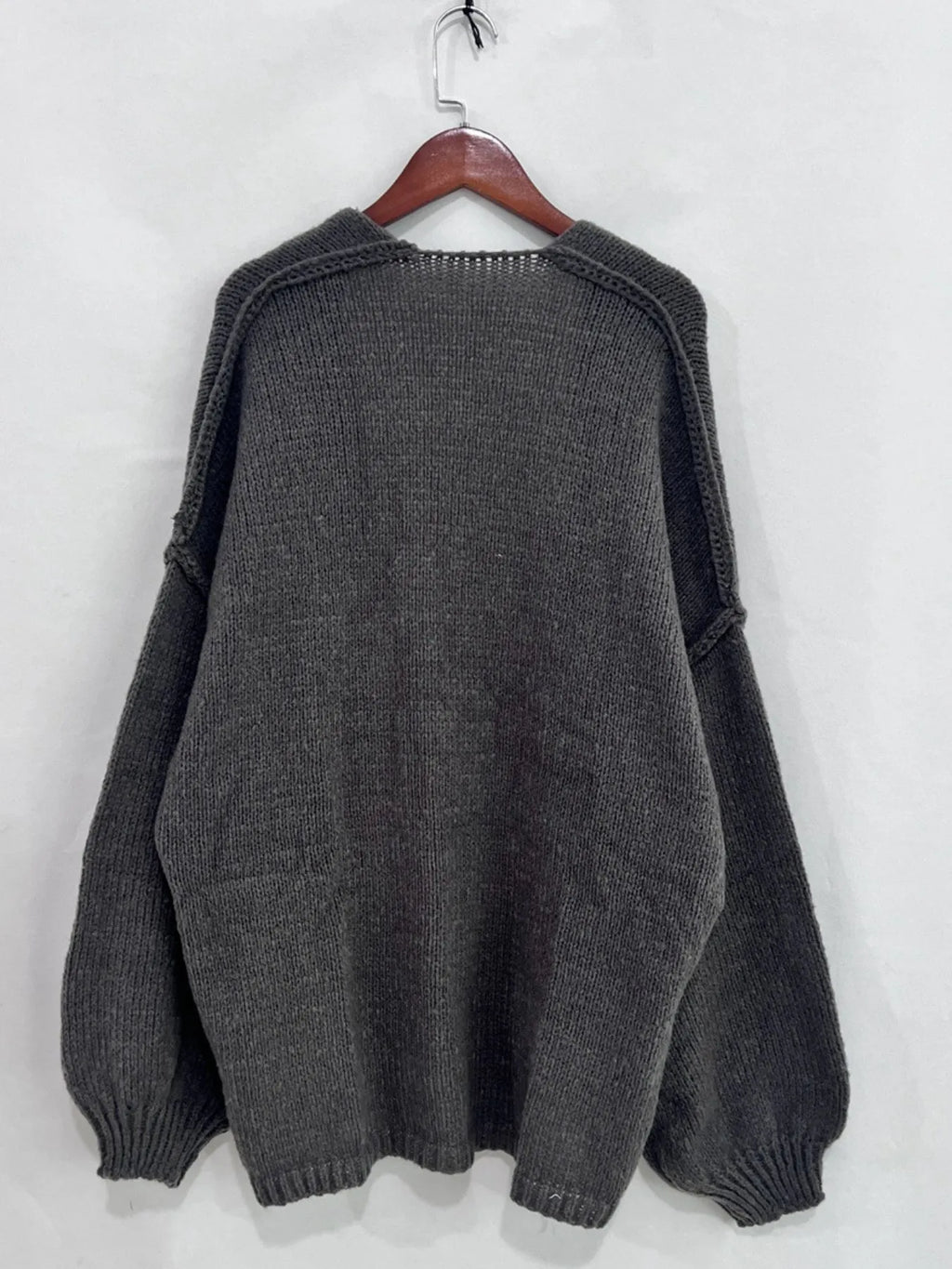 Open Front Dropped Shoulder Cardigan