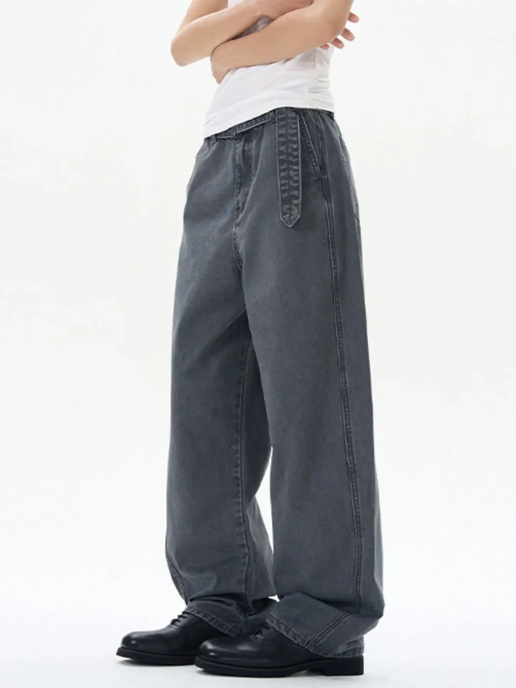 Men's Full Size Washed Wide Leg Cargo Pants Plus Size