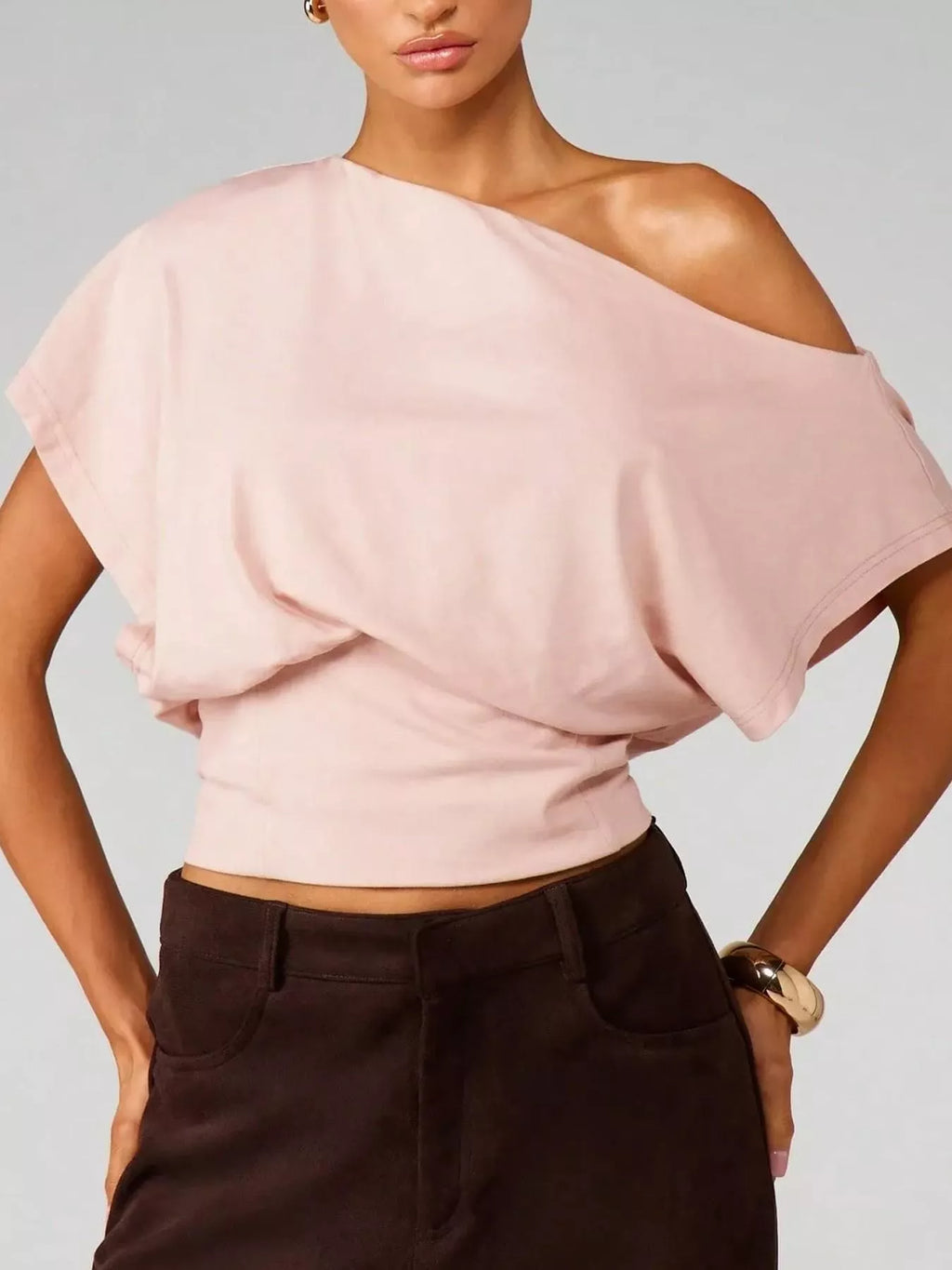 One Shoulder Crop T-Shirt