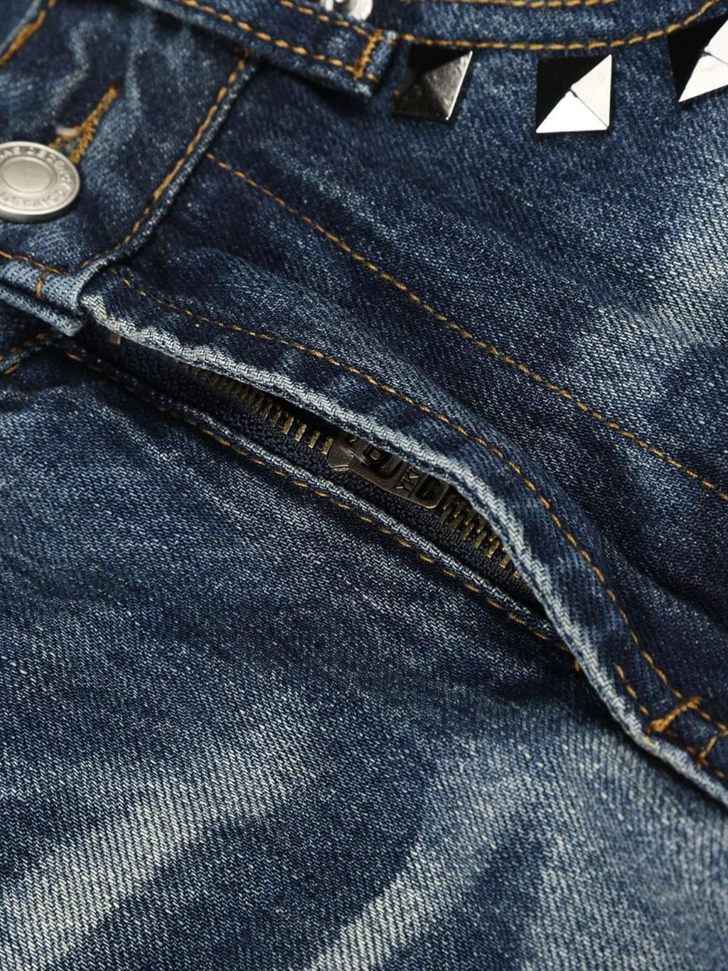 Men's Studded Washed Bootcut Jeans