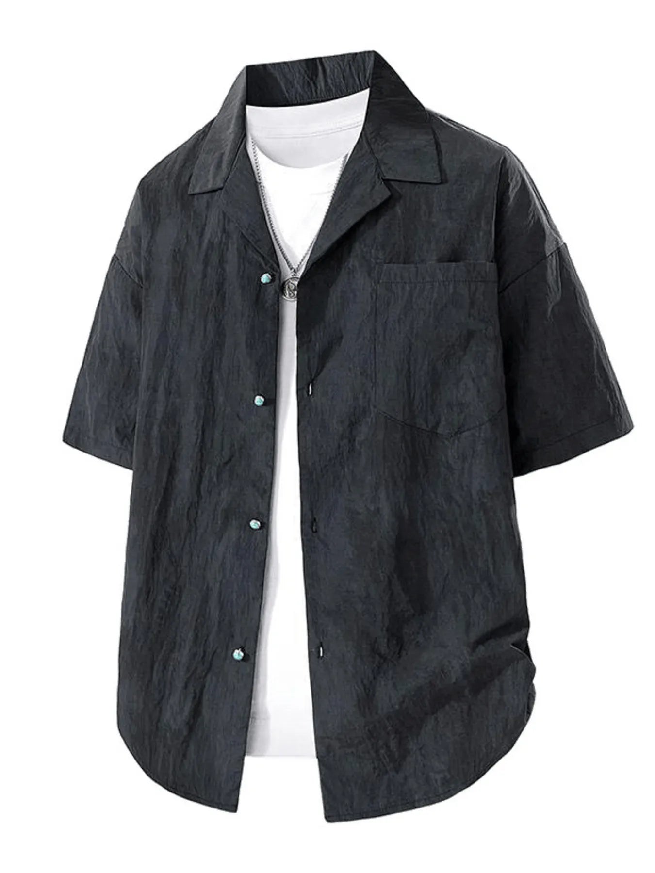 Men's Plus Size Button Up Short Sleeve Shirt