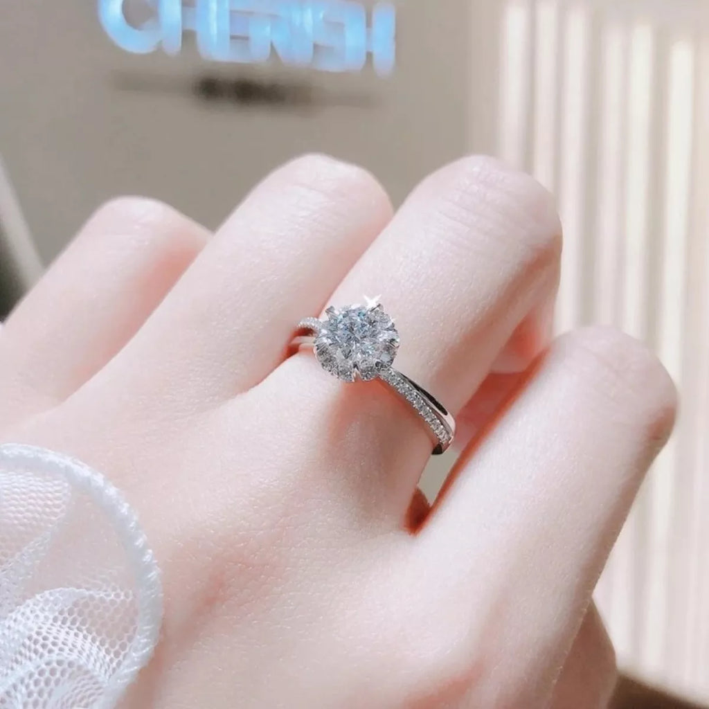 1 Carat 925 Sterling Silver Moissanite Ring