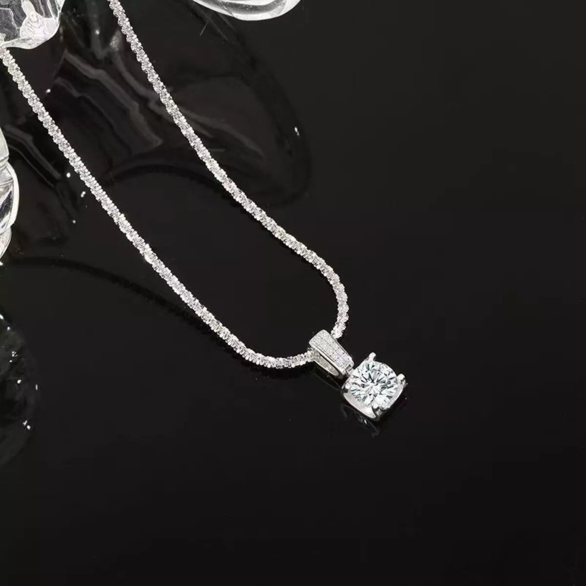 1 Carat 925 Sterling Silver Moissanite Necklace