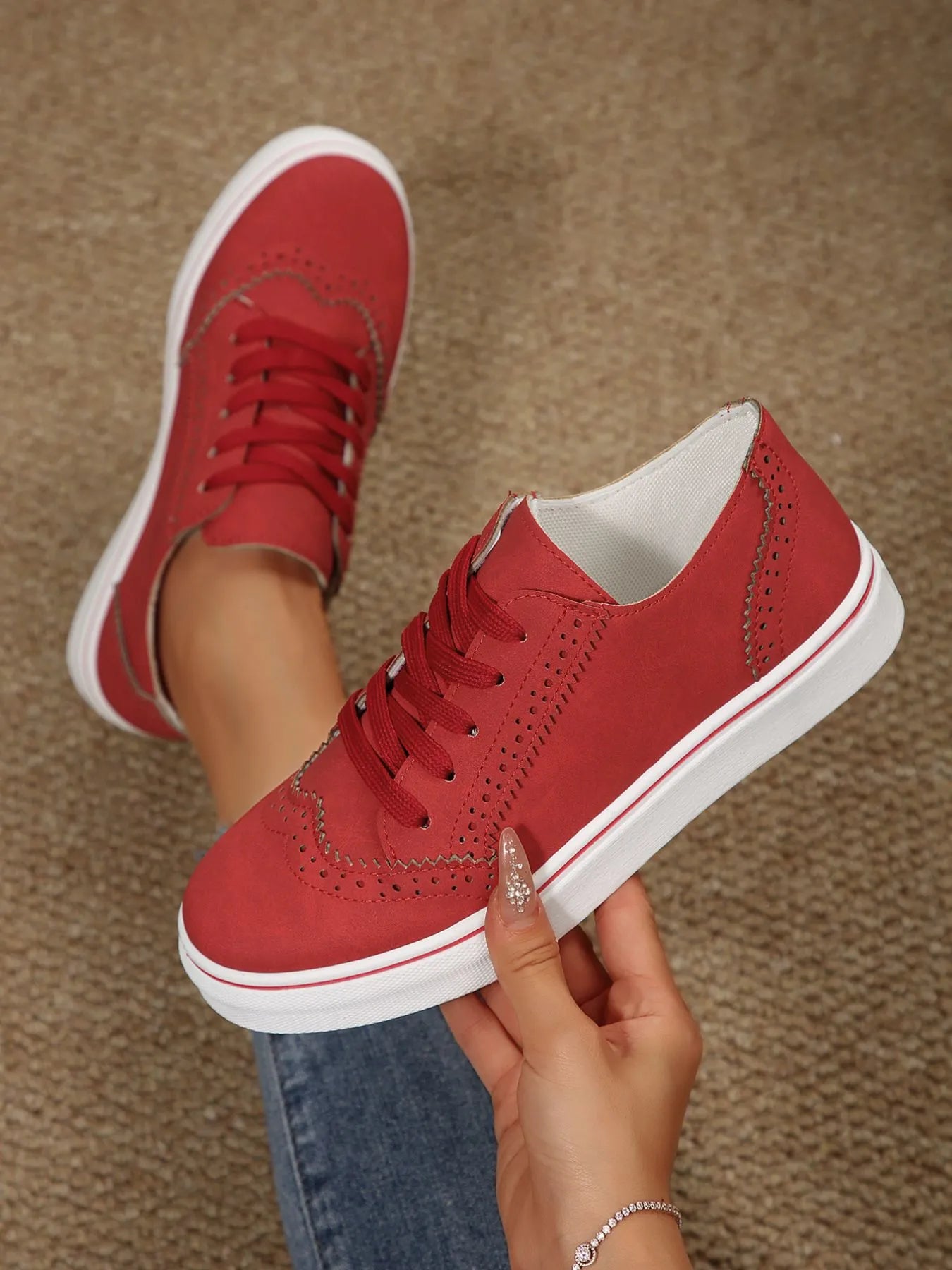 PU Leather Lace Up Platform Sneakers – Multi-Color